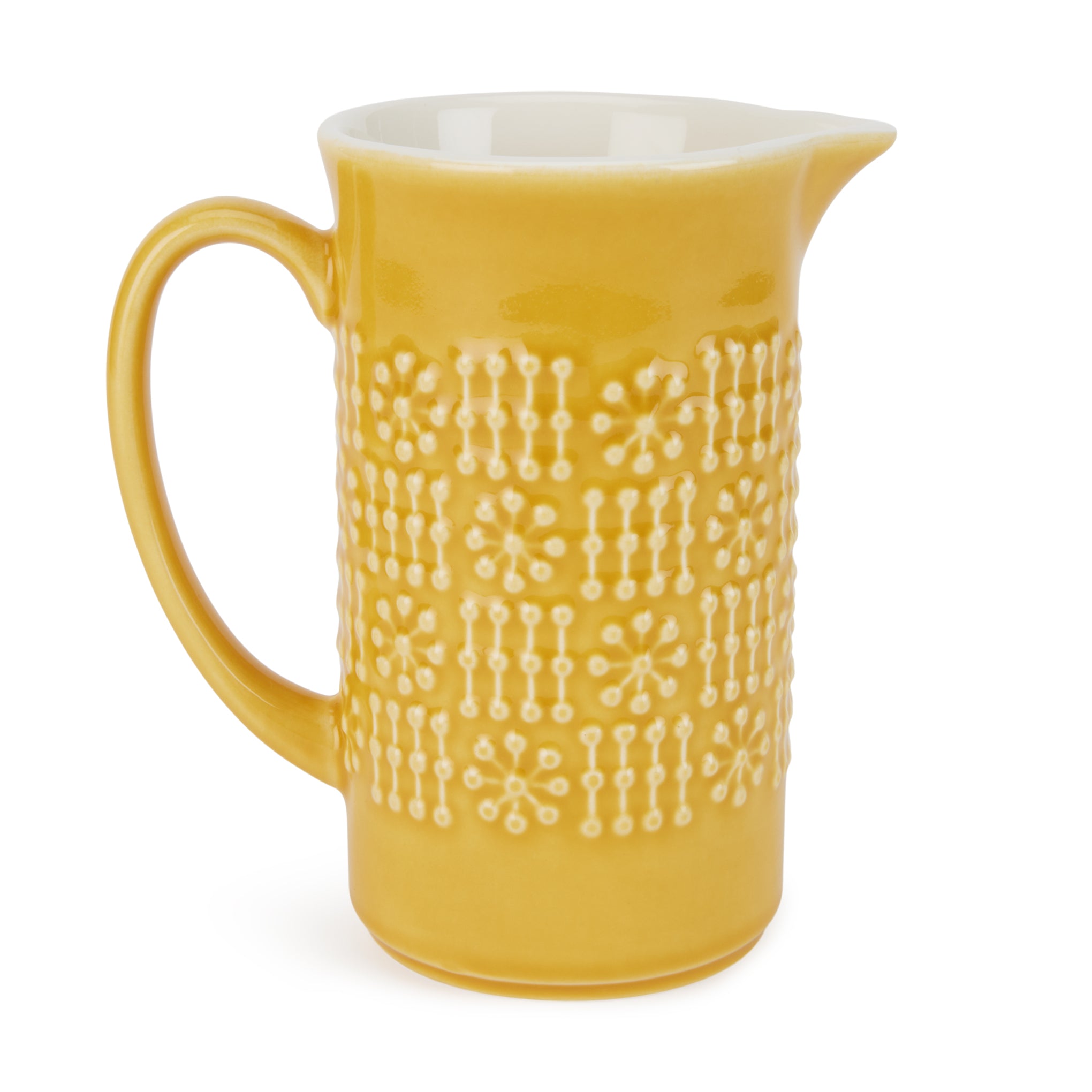Yellow Ceramic Milk Jug with White Abstract Pattern – A Vida Portuguesa Apolo