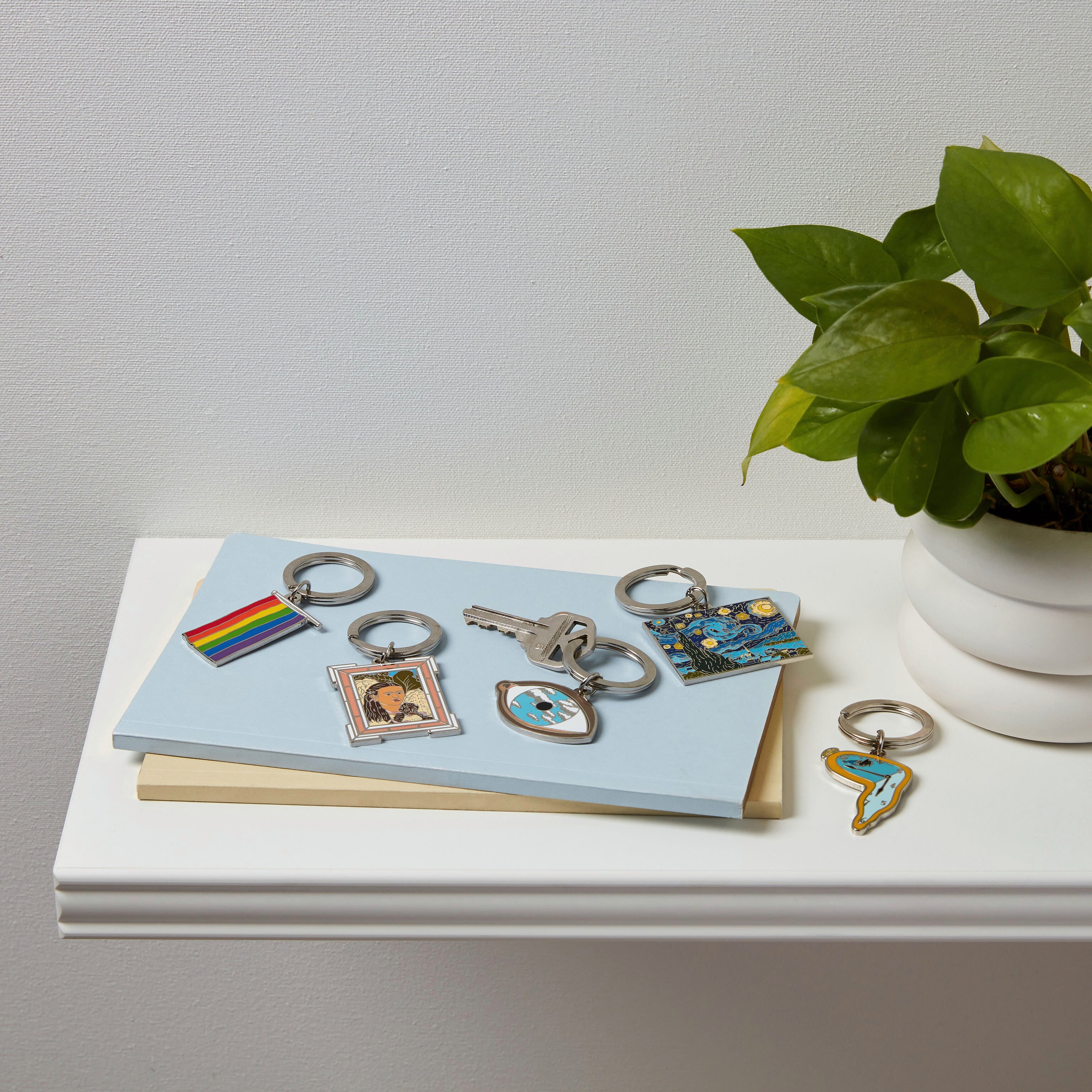 MoMA Artist Baker Enamel Keyring - Brass Art Keychain