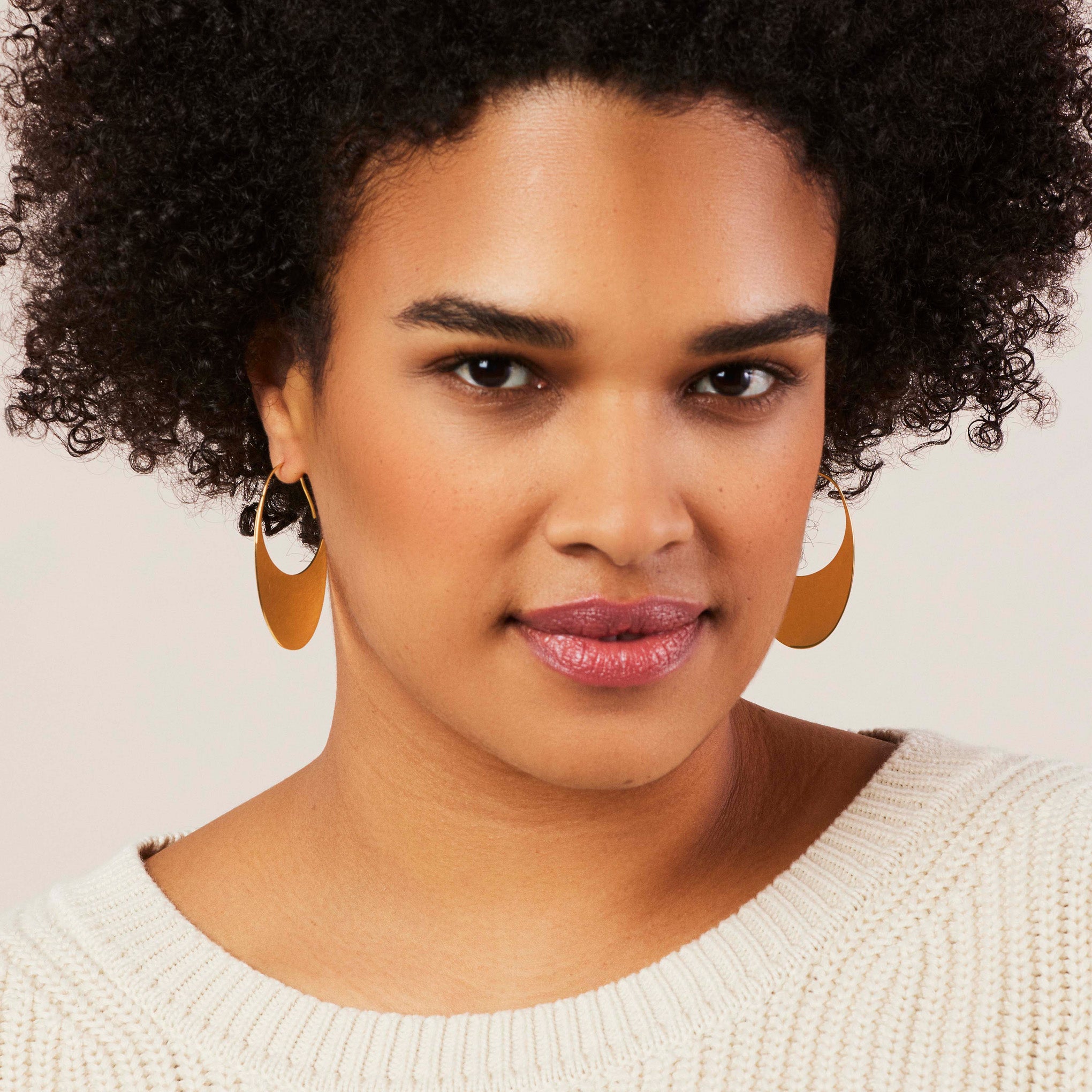 Soko 24k Gold-Plated Threader Hoop Earrings for Women