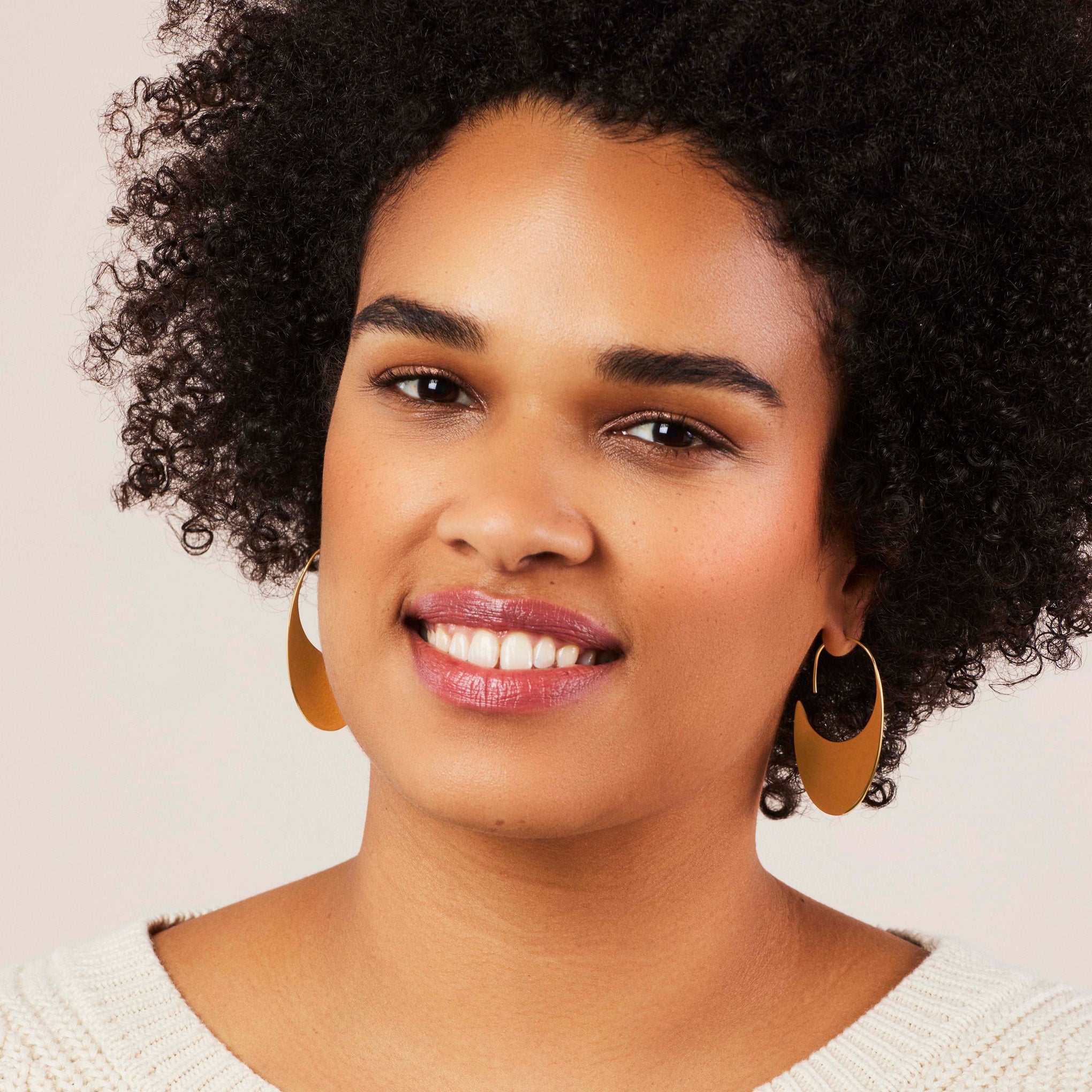 Soko 24k Gold-Plated Threader Hoop Earrings for Women