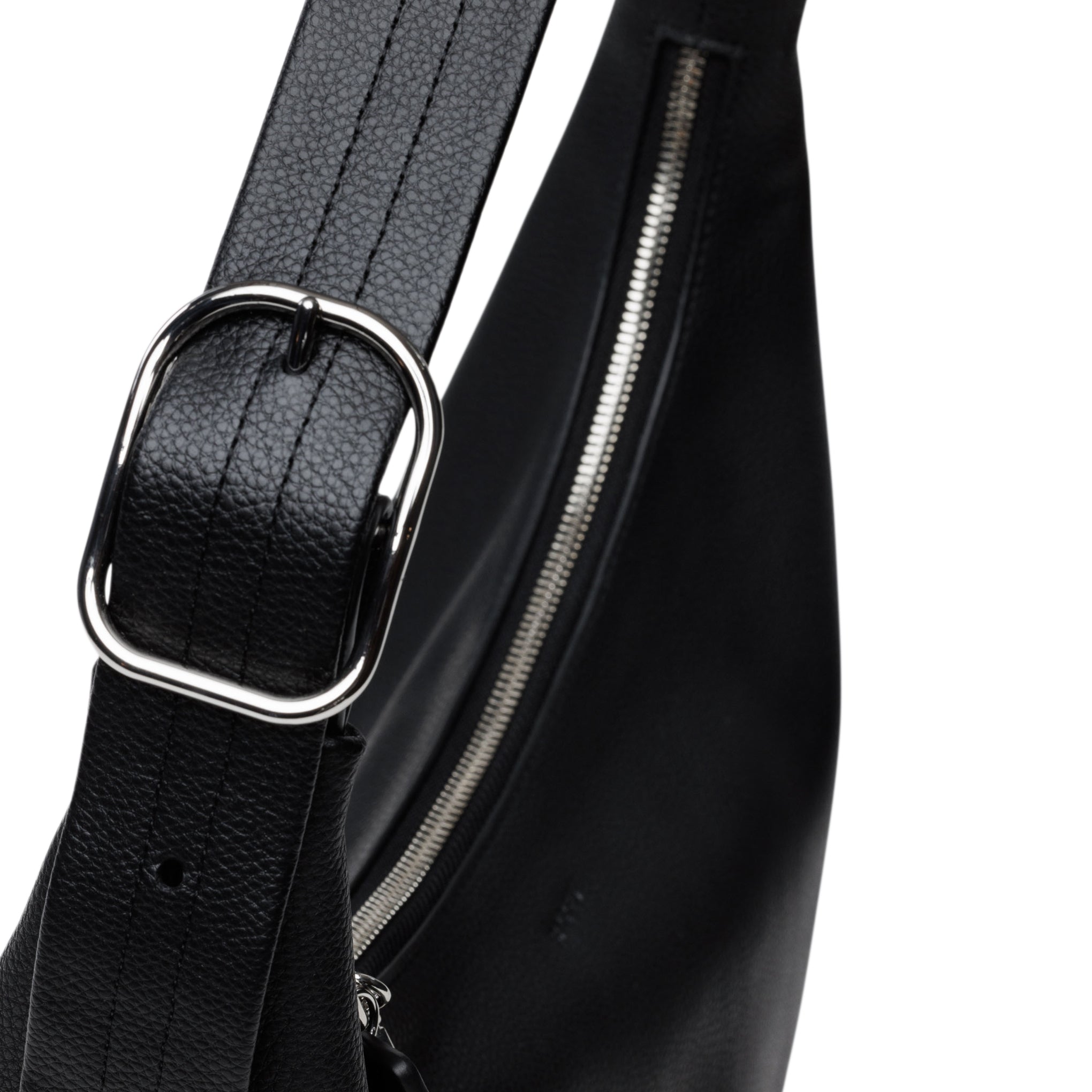 Baggu Recycled Leather Crossbody Bag - Black Eco-Friendly Purse