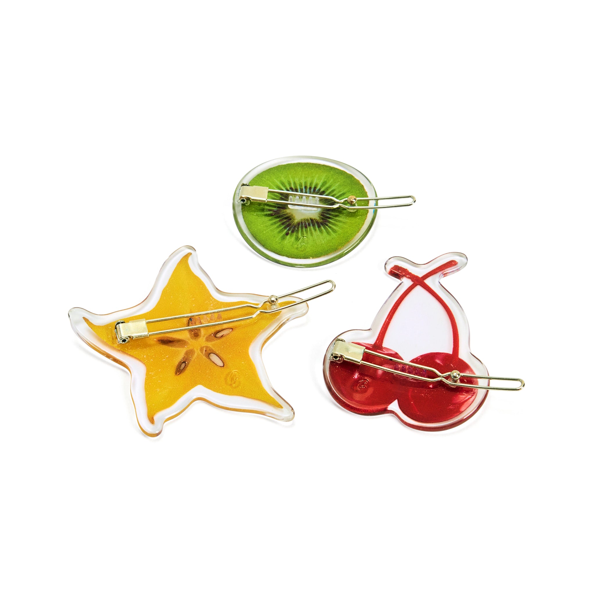 Chunks Fruit Salad Hair Clips Set - 3 Fun Acetate Hair Accessories