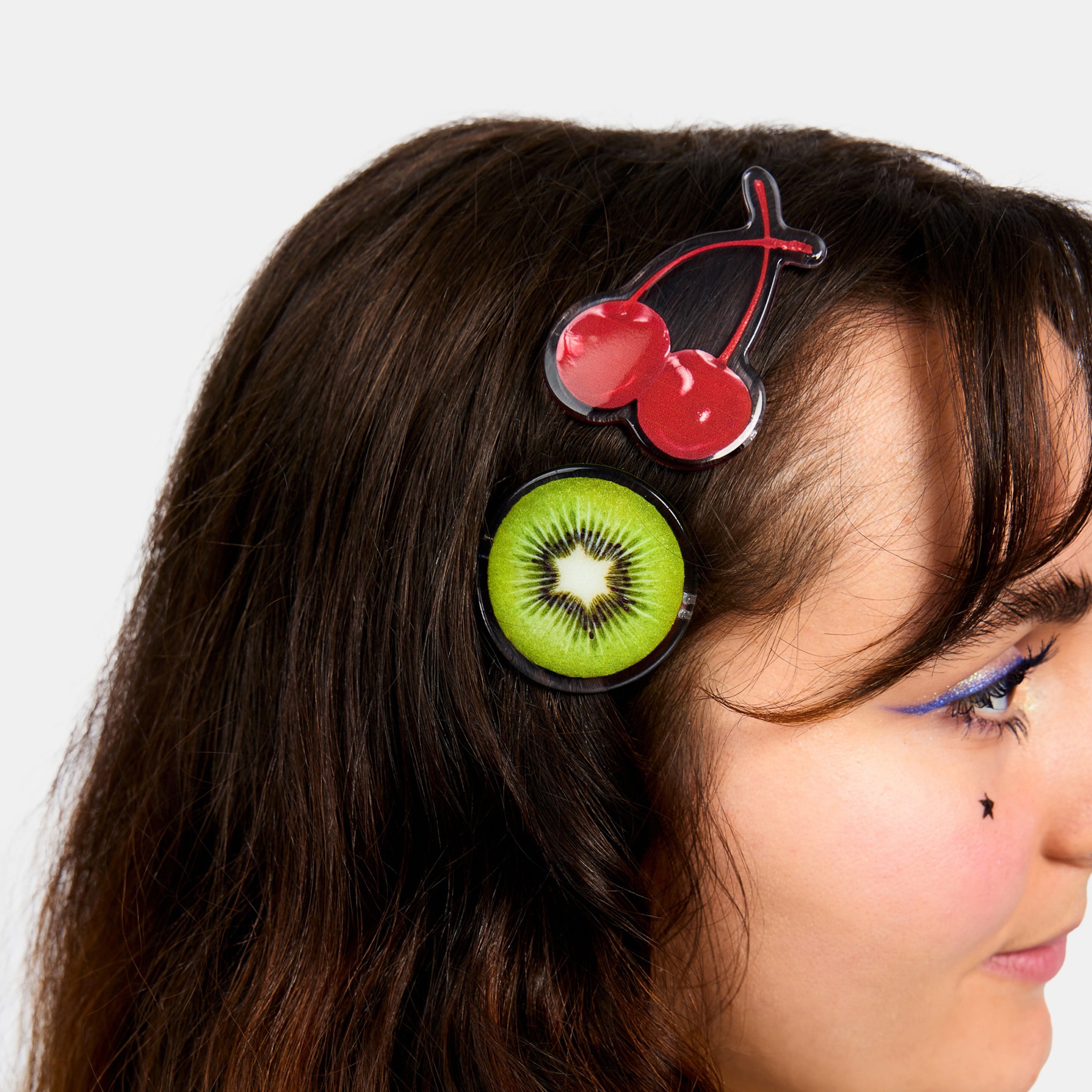 Chunks Fruit Salad Hair Clips Set - 3 Fun Acetate Hair Accessories