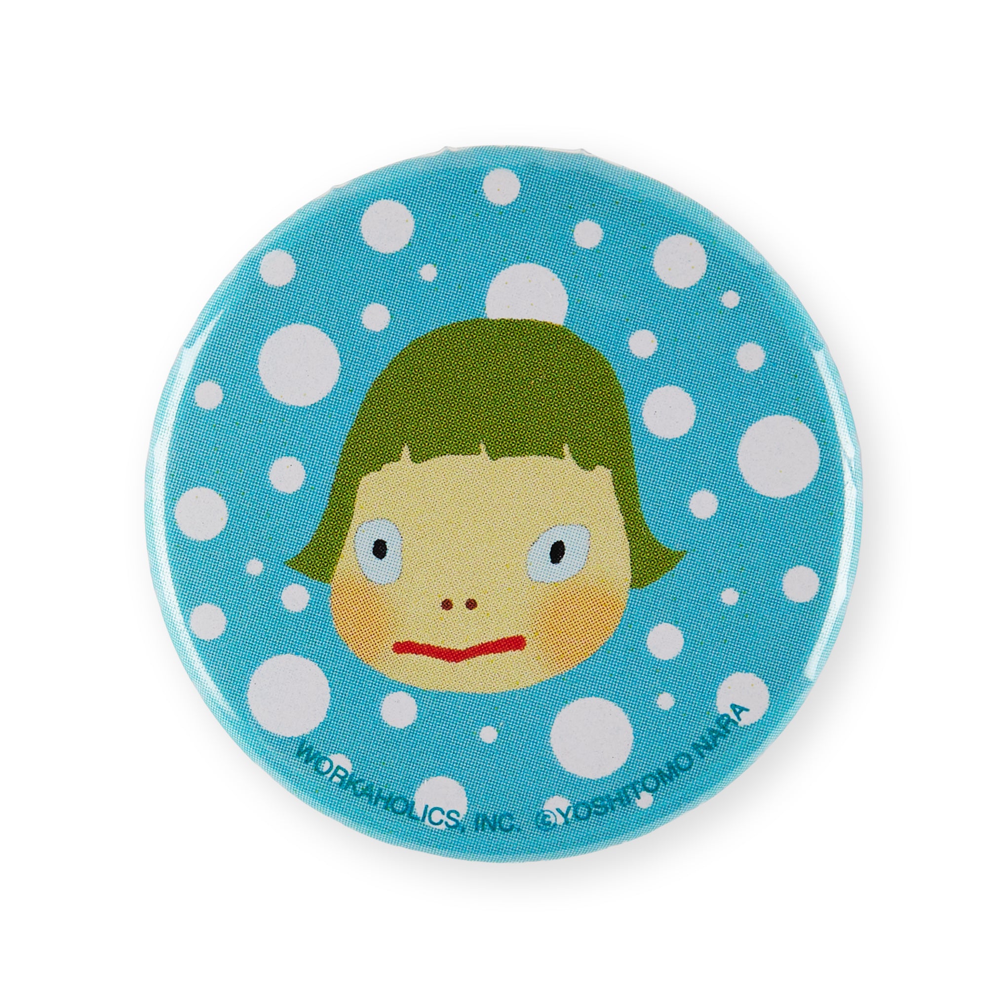 Yoshitomo Nara Blue Dots Metal Pin Badge - Artist Collectible