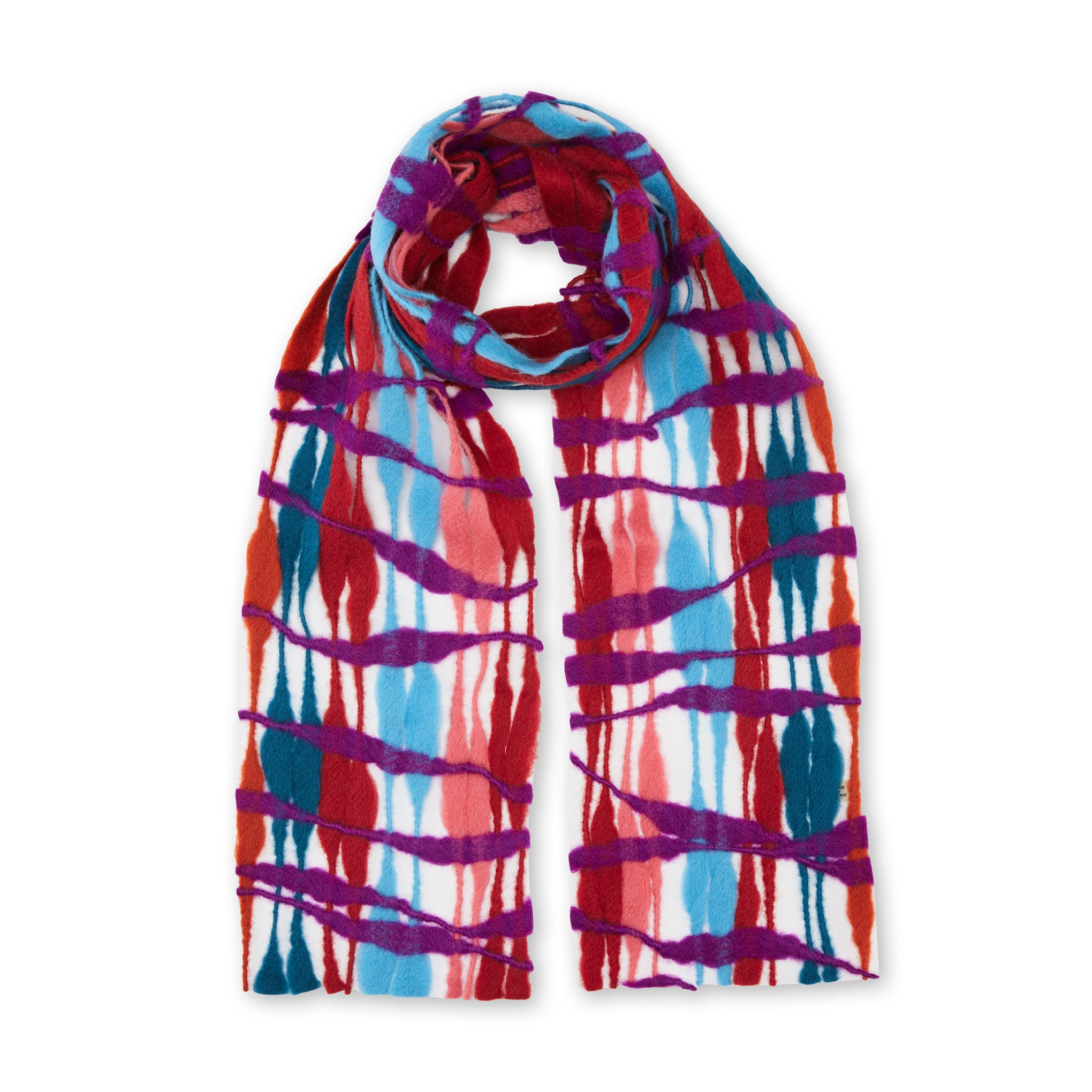 Nuno Felted Wool Scarf - Open-Weave Design, Warm & Unique
