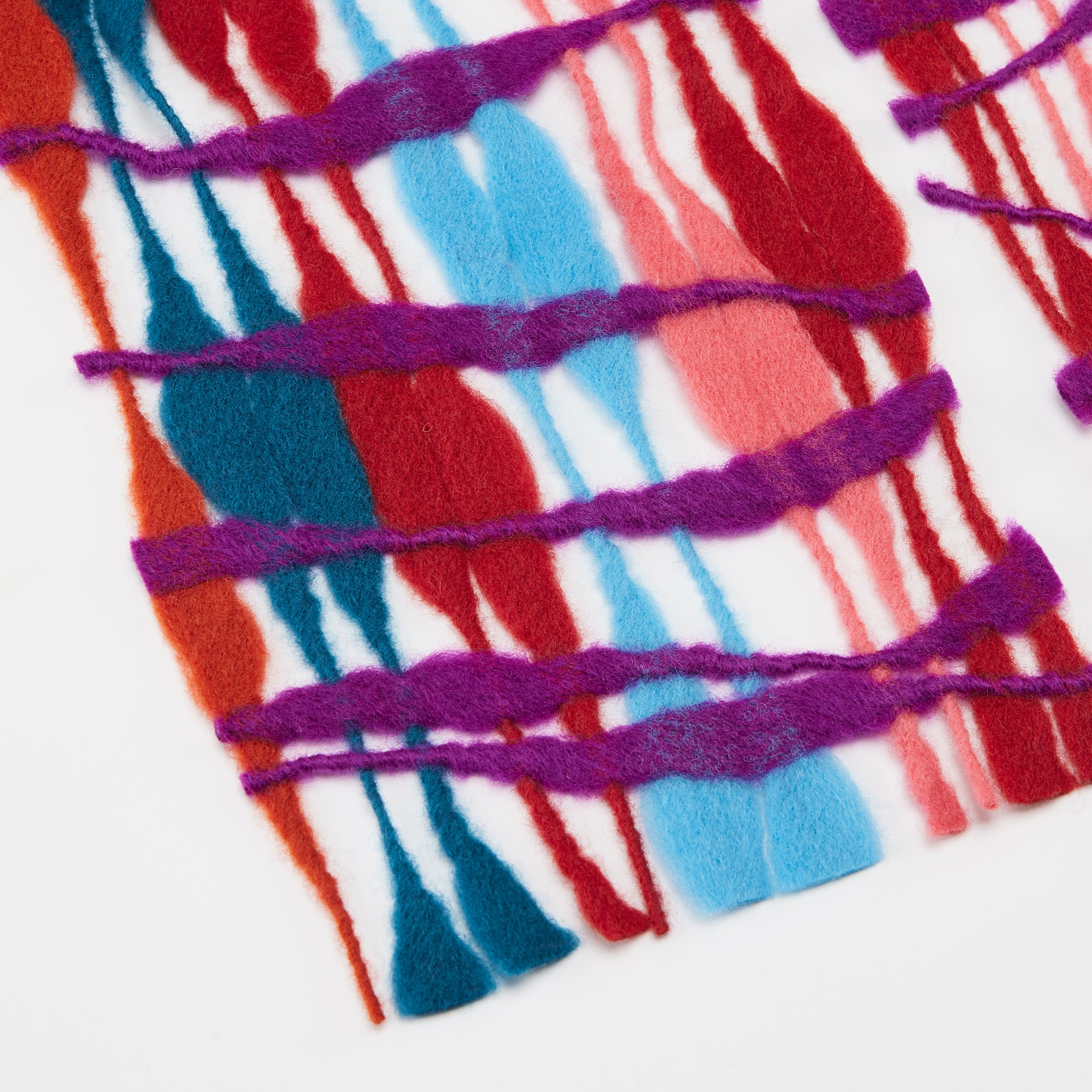 Nuno Felted Wool Scarf - Open-Weave Design, Warm & Unique