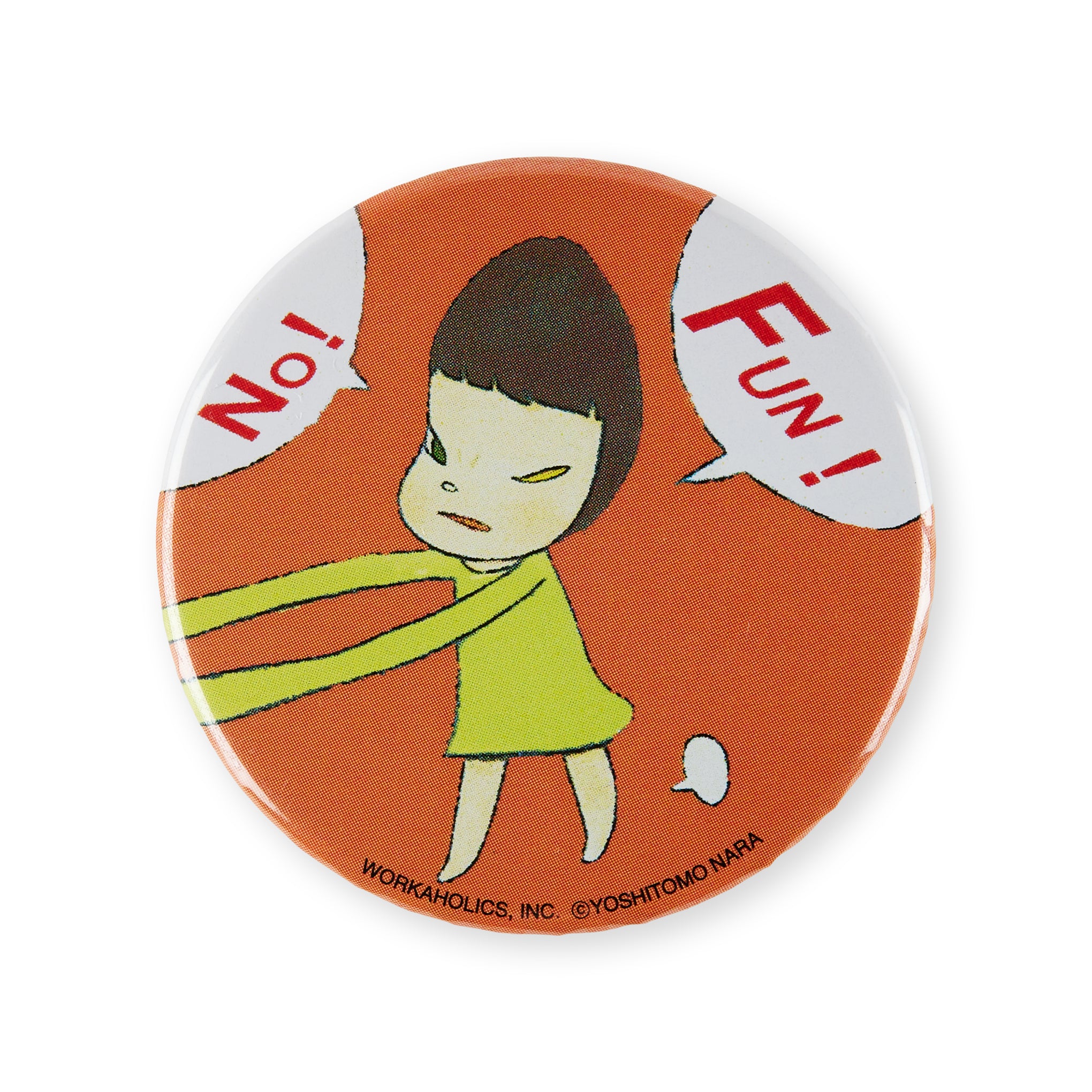 Yoshitomo Nara No Fun Metal Pin Badge - Artist Collectible