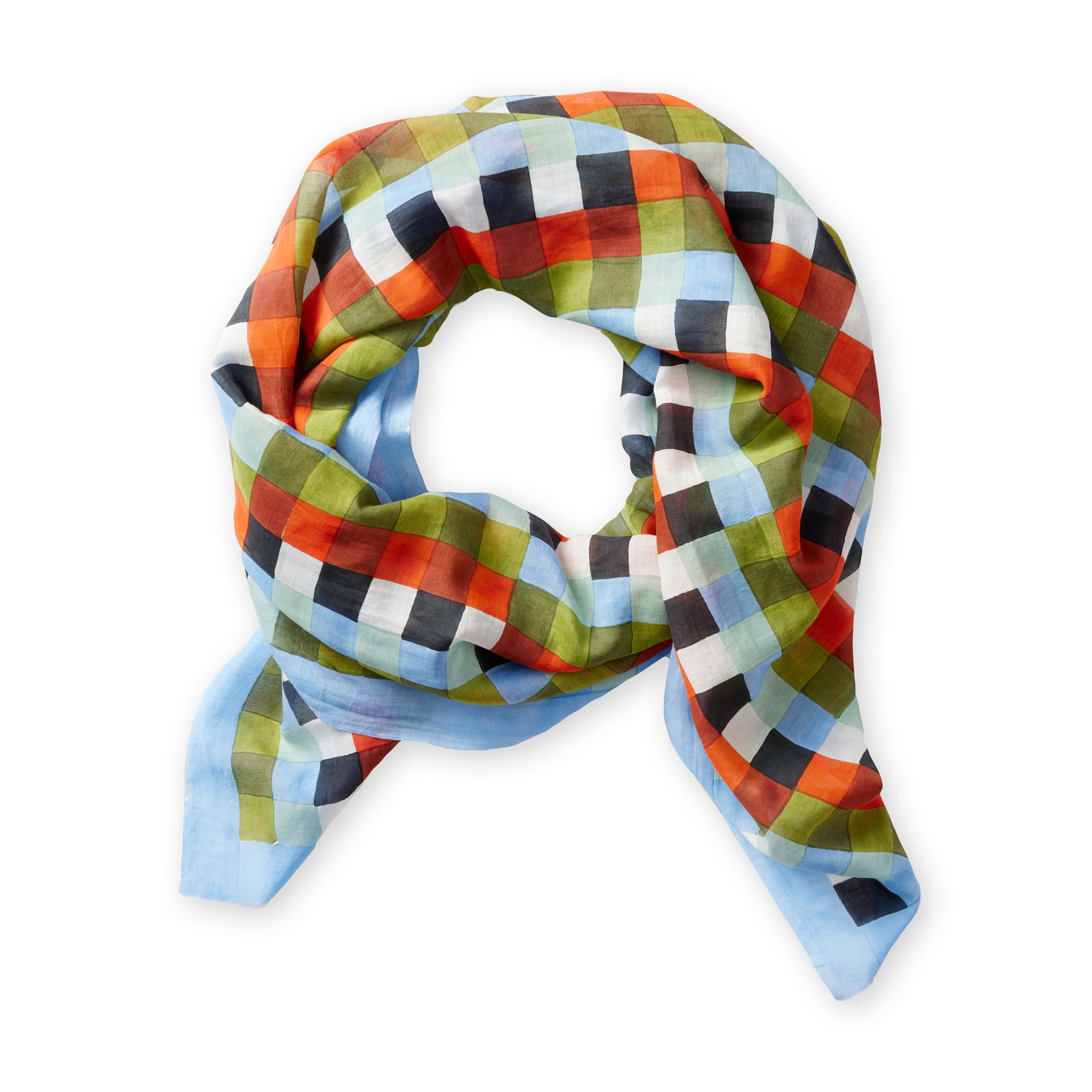 Block Shop Silk-Cotton Long Scarf with Hand-Printed Design