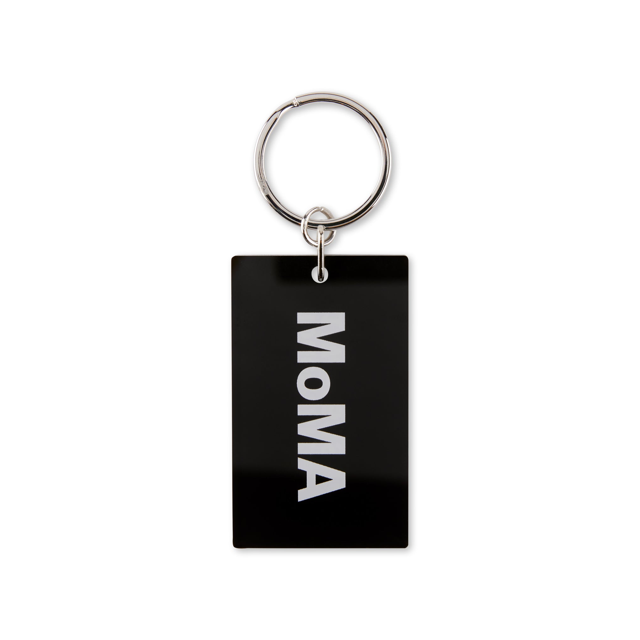 MoMA Black Acrylic Address Keychain with Logo