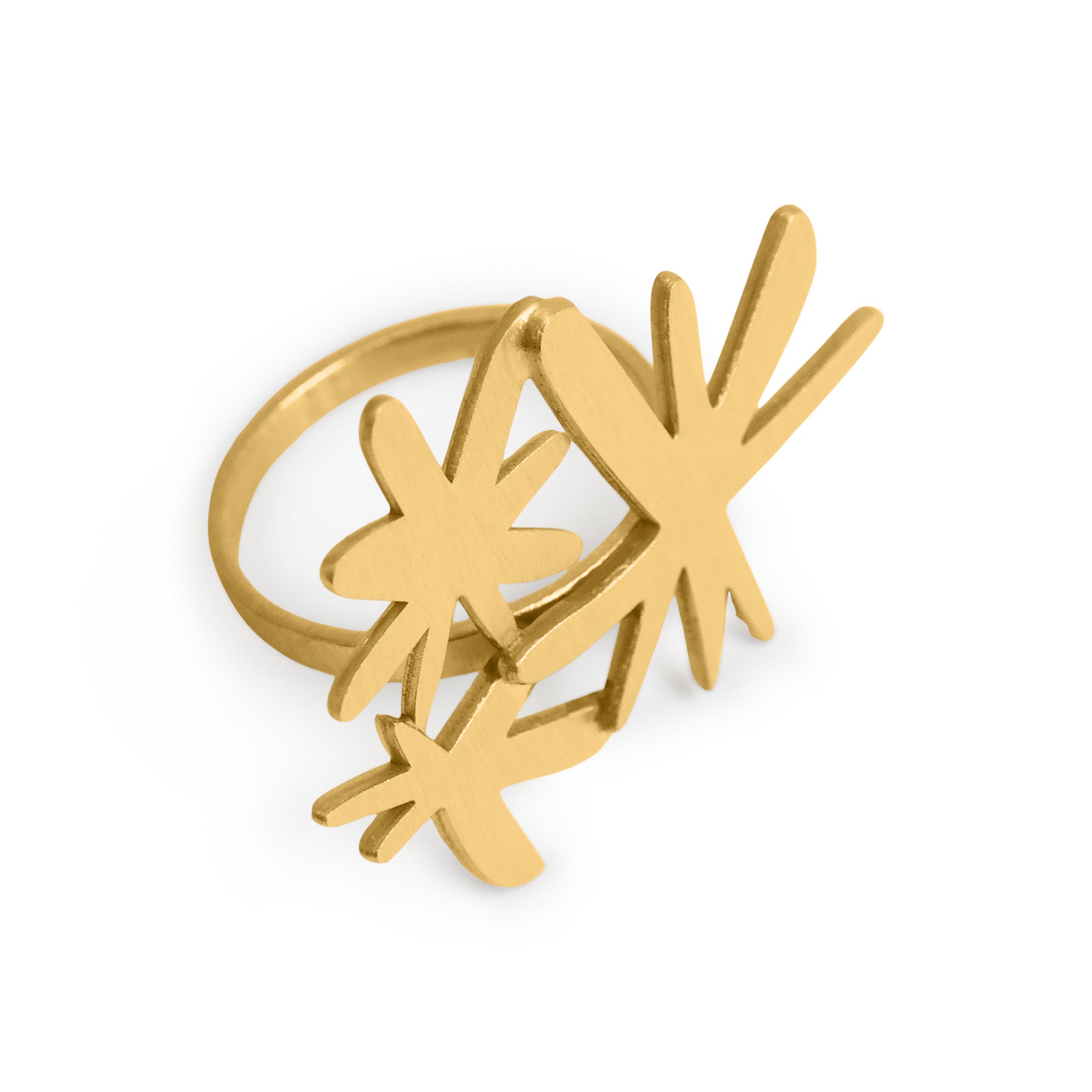 Joan Miró 24k Gold-Plated Starburst Artisan Ring – Handcrafted in Spain