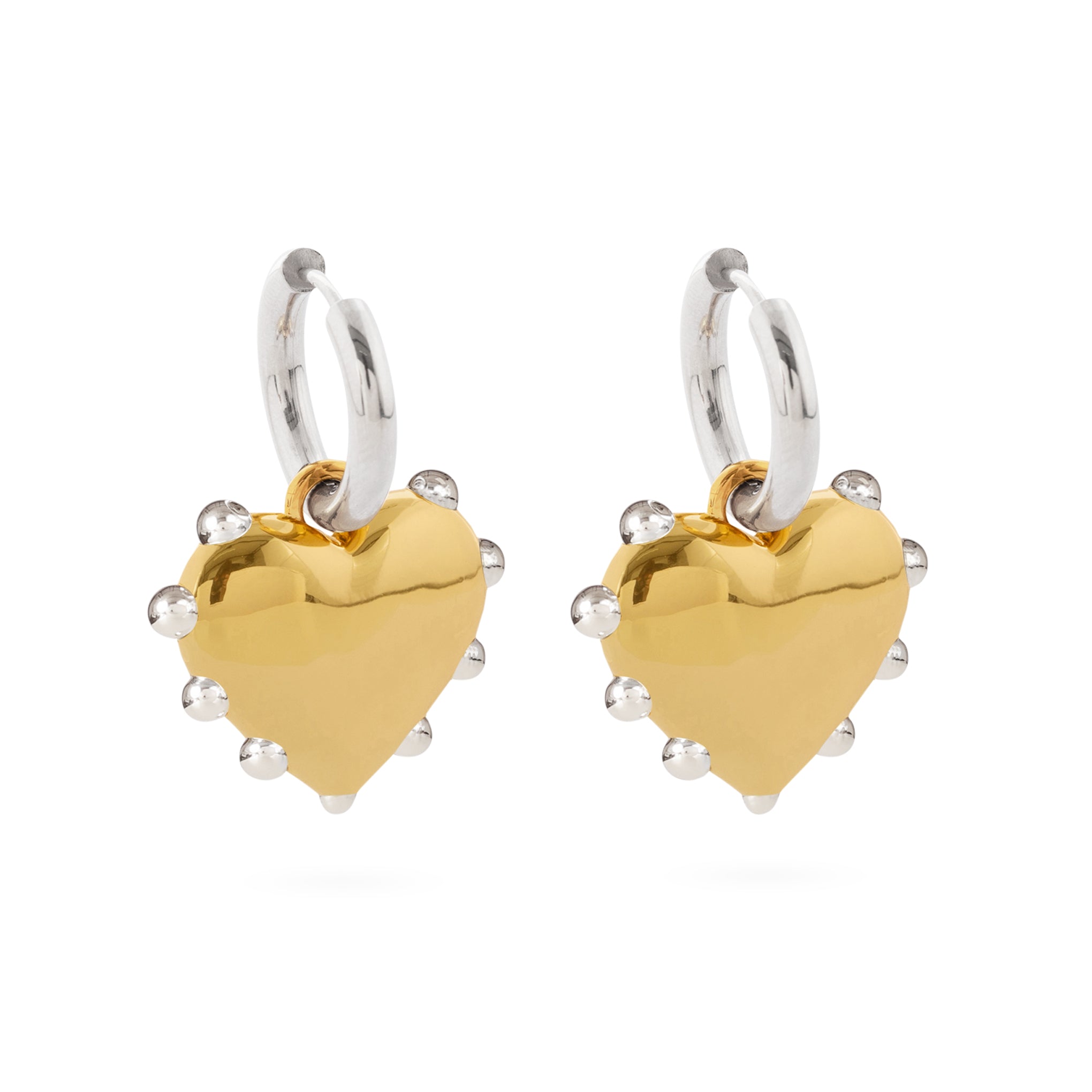 Sandralexandra Gold-Plated Heart Hoop Earrings – Handmade in Spain