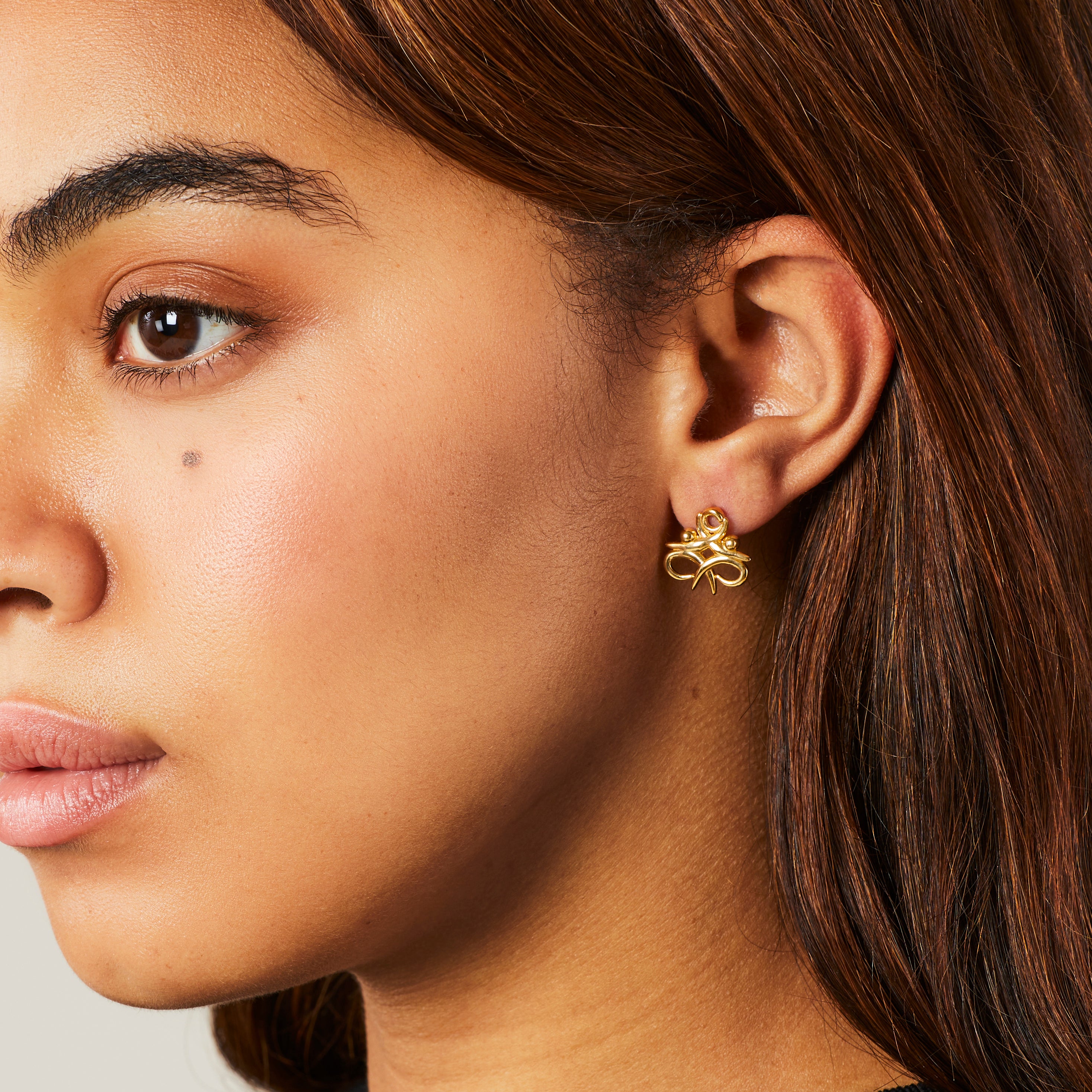Khiry Gold Vermeil Moving Together Stud Earrings - Afrofuturism Design