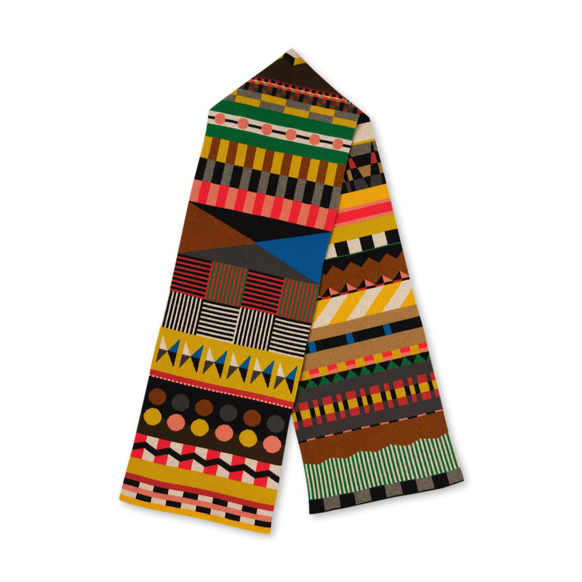 Jo Gordon Geometric Jacquard Wool Scarf - Handmade in UK