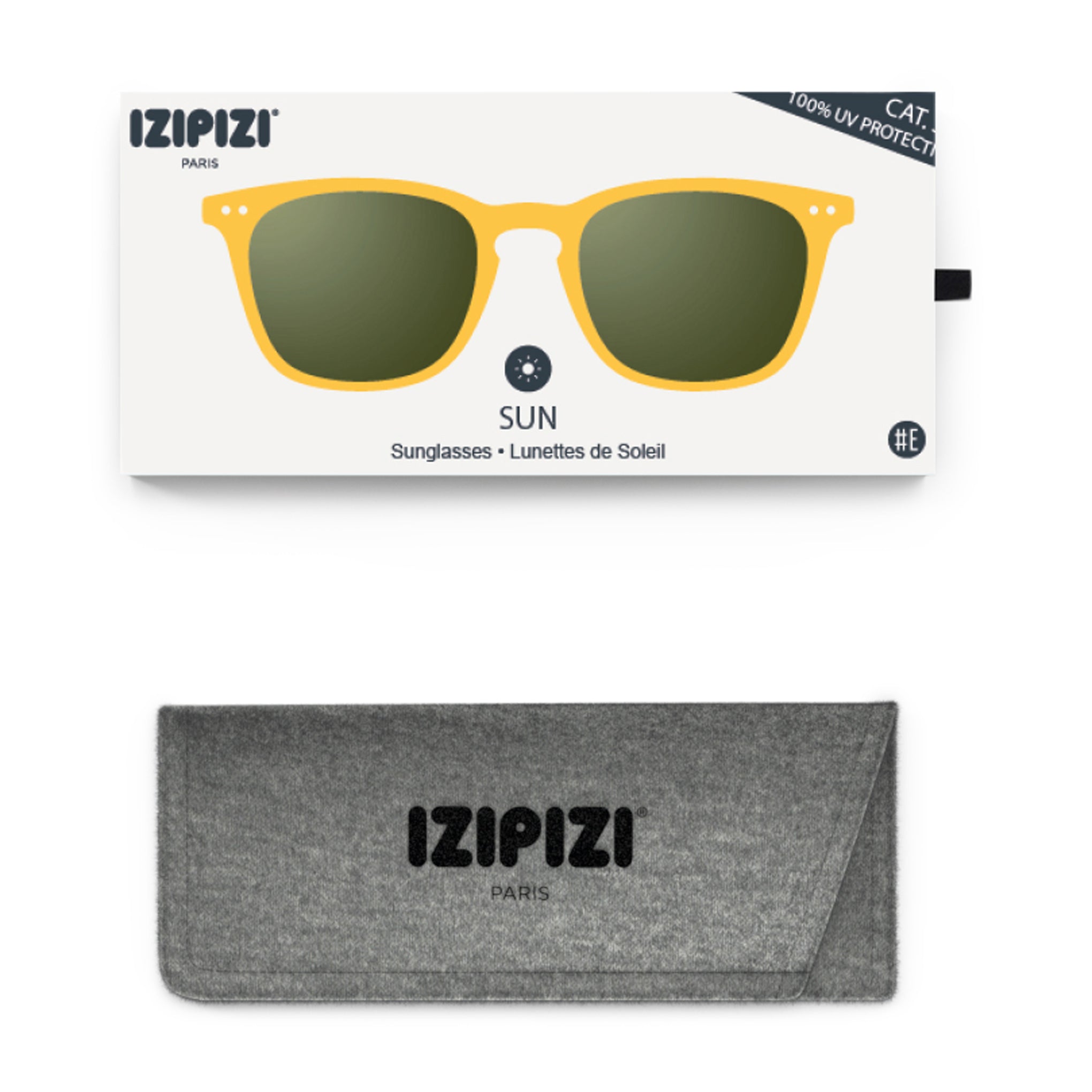 IZIPIZI Trapeze Sunglasses - Yellow Honey Square Frames