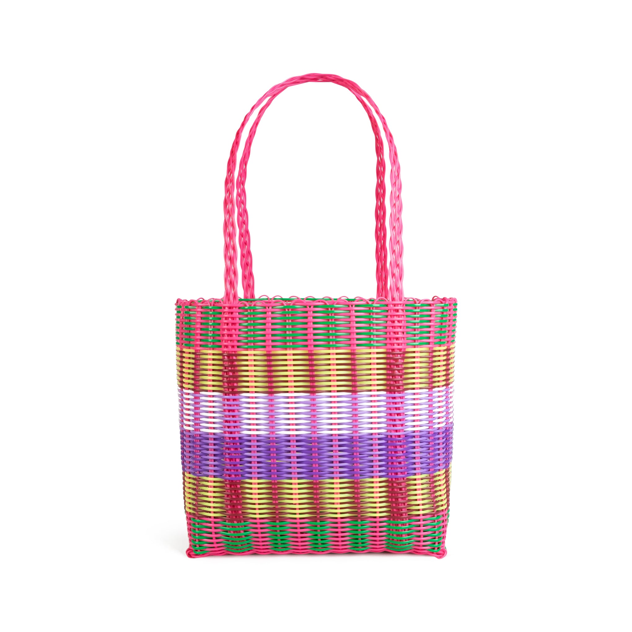 Rayas Recycled Plastic Basket Bag - Handwoven, Waterproof & Durable