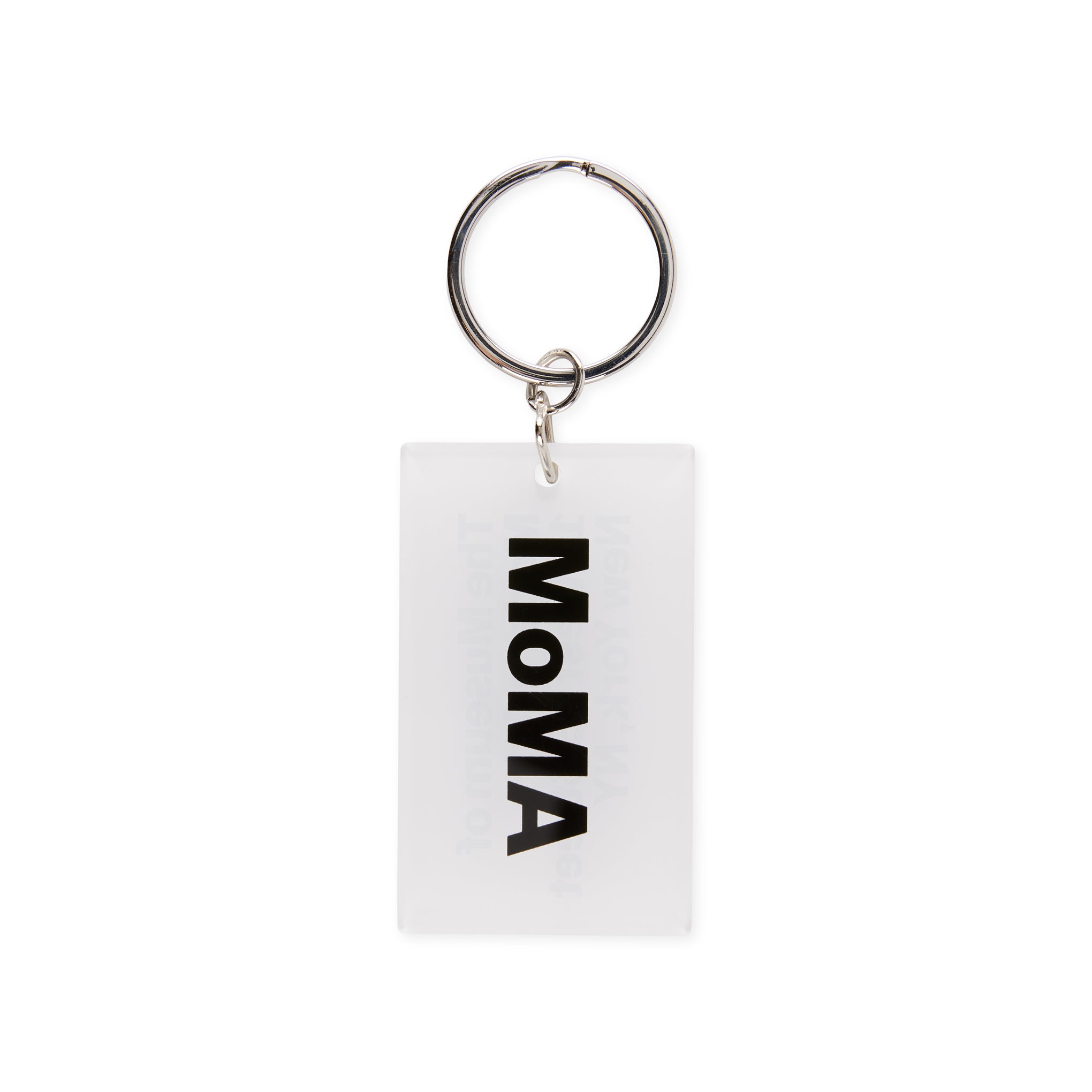 MoMA White Acrylic Address Keychain with Logo