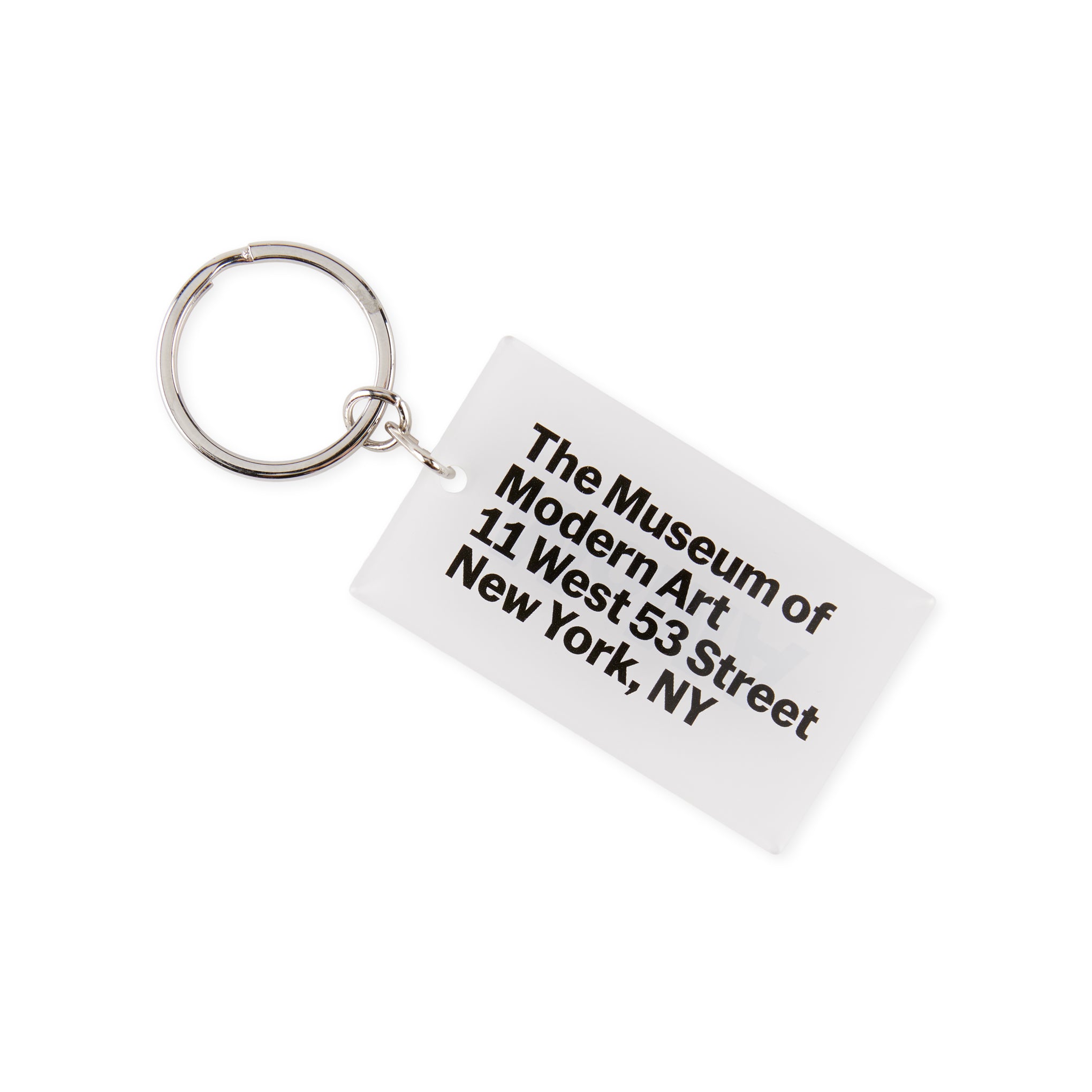 MoMA White Acrylic Address Keychain with Logo