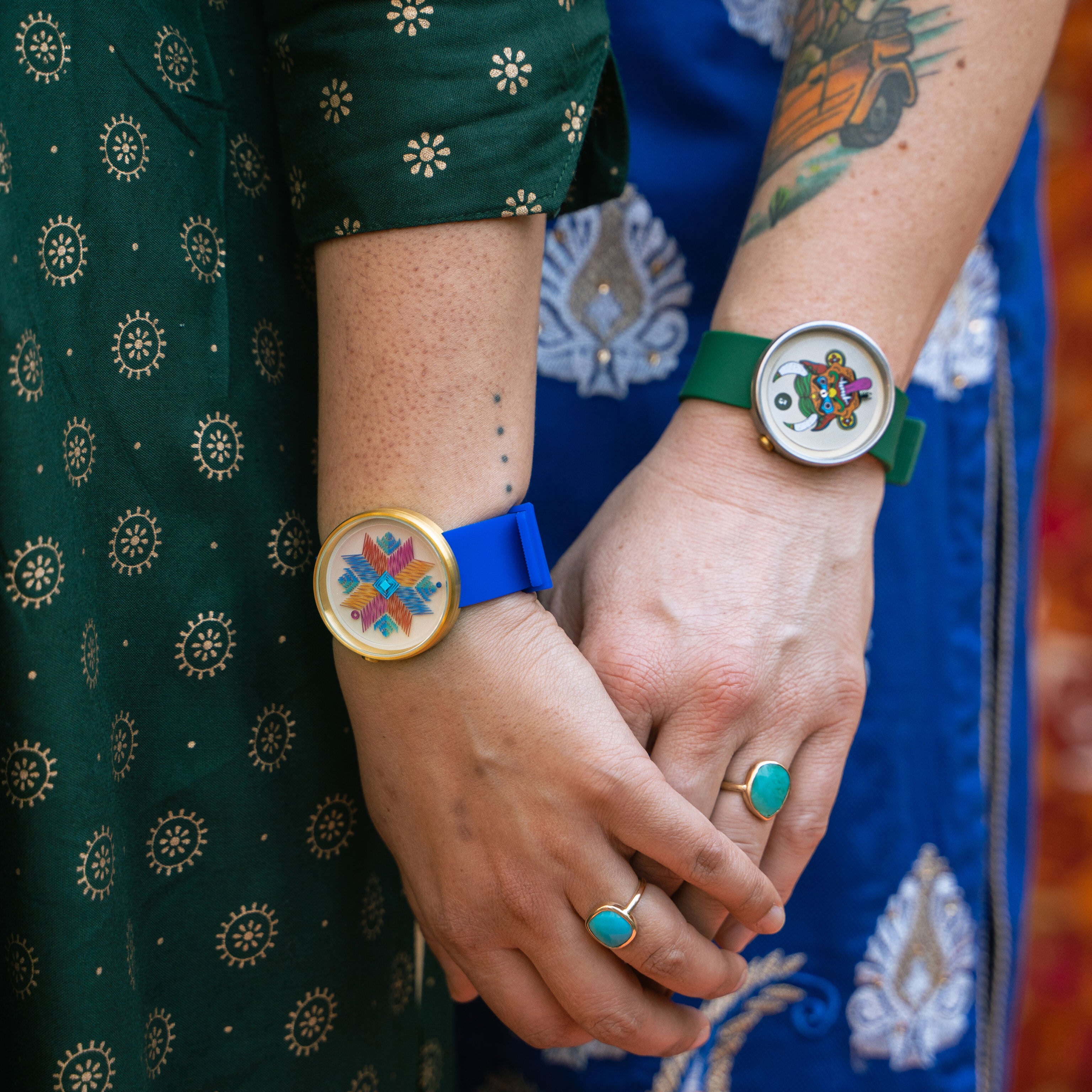 Jag Nagra Phulkari Embroidery Watch – Punjabi Folk Art Design