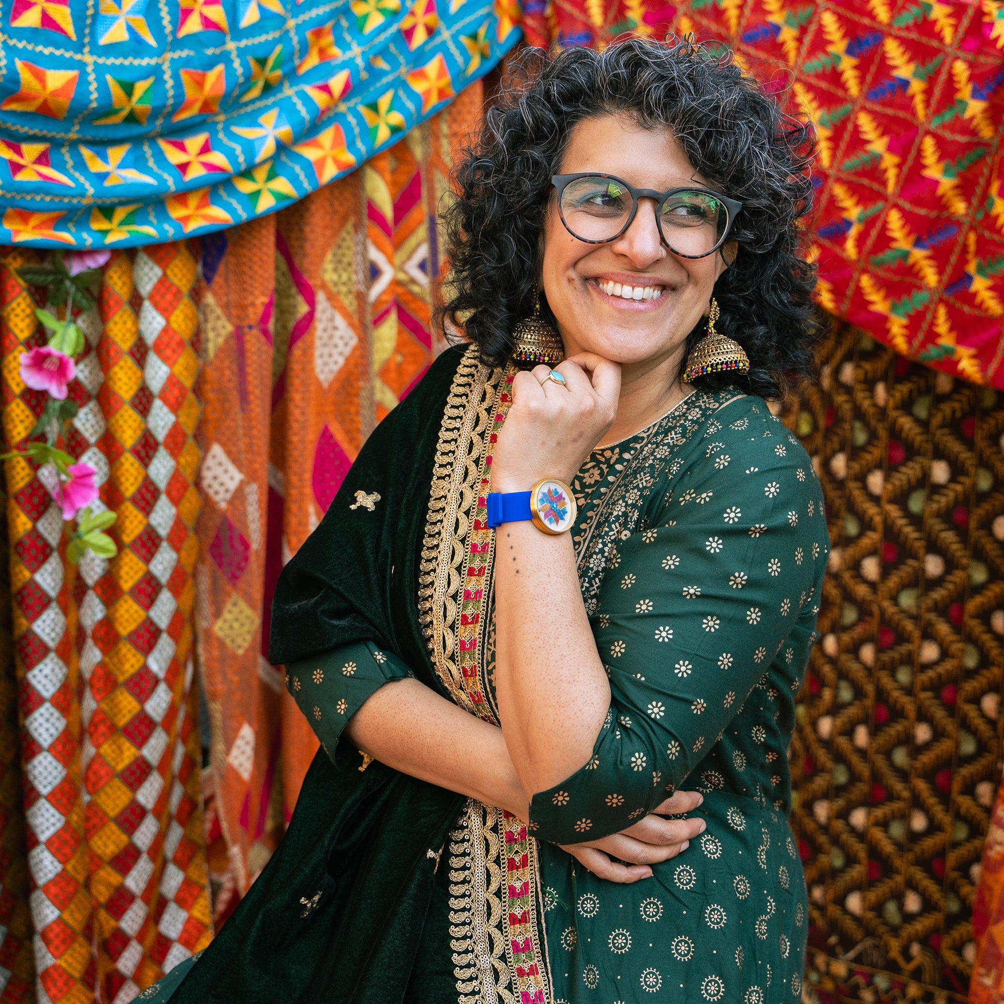 Jag Nagra Phulkari Embroidery Watch – Punjabi Folk Art Design