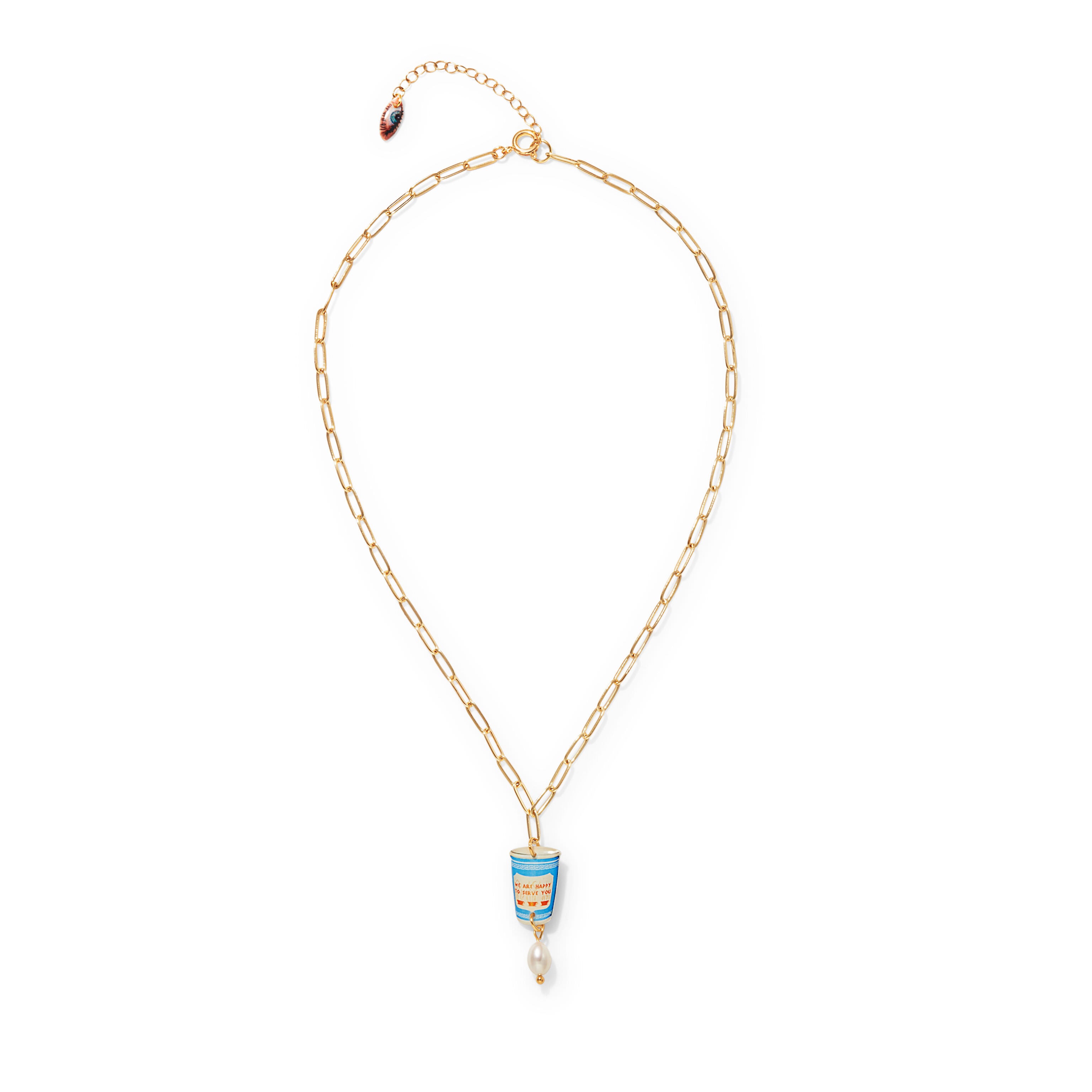 Handcrafted NYC Coffee Cup Charm Necklace by Haricot Vert