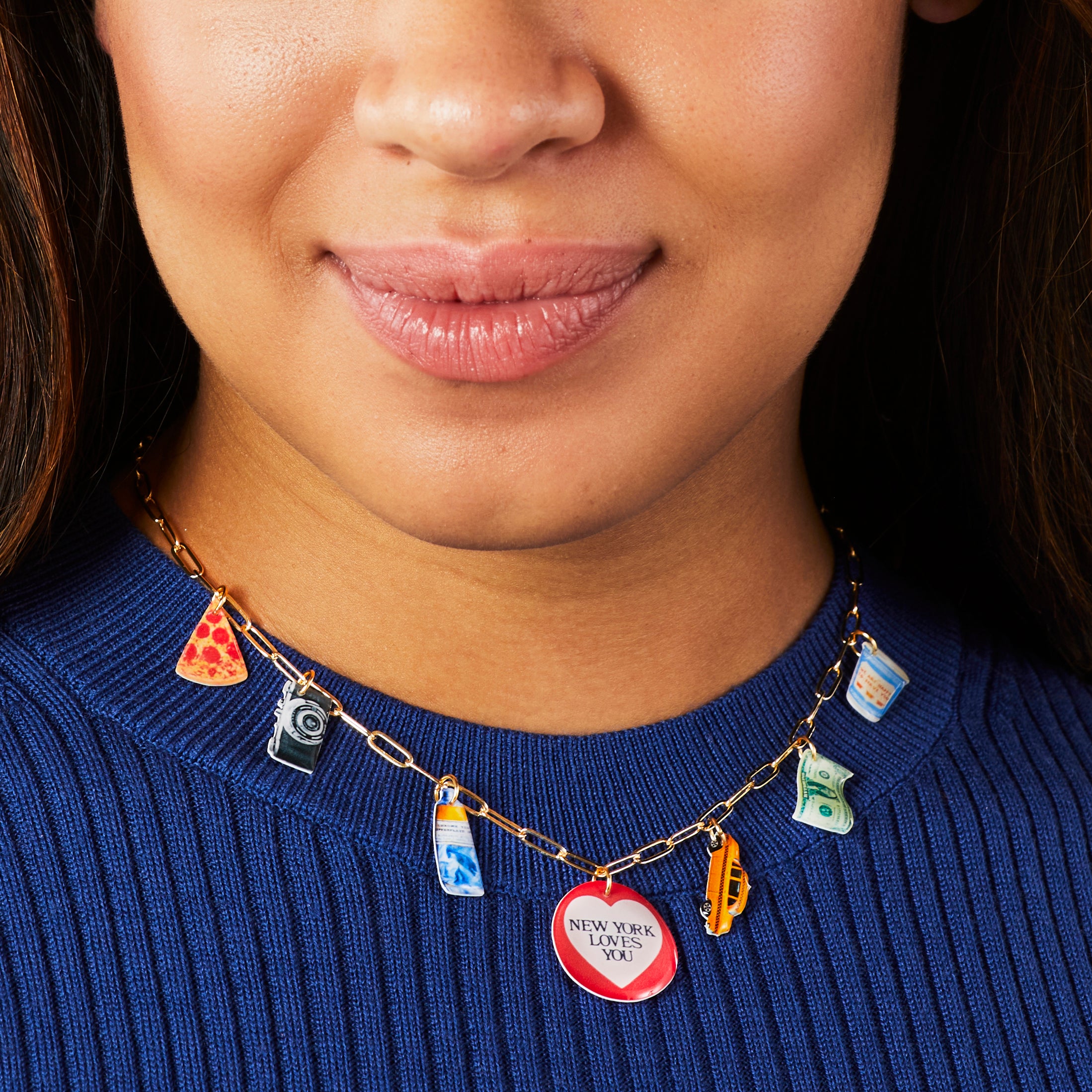 Haricot Vert NYC Charm Necklace – Handcrafted Brooklyn Jewelry