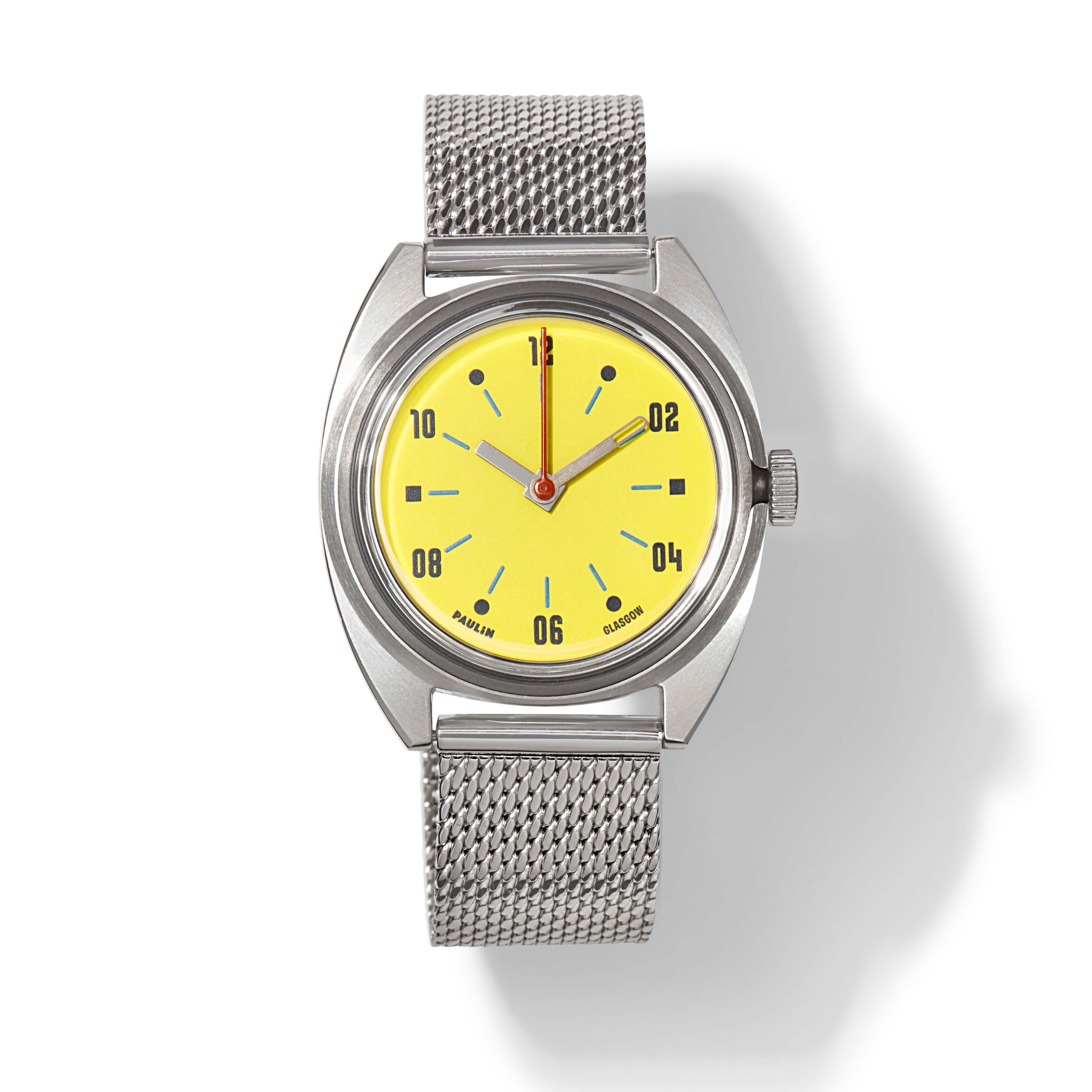 Paulin Modul Yellow Quartz Watch - Swiss-Made, 35mm Steel Case