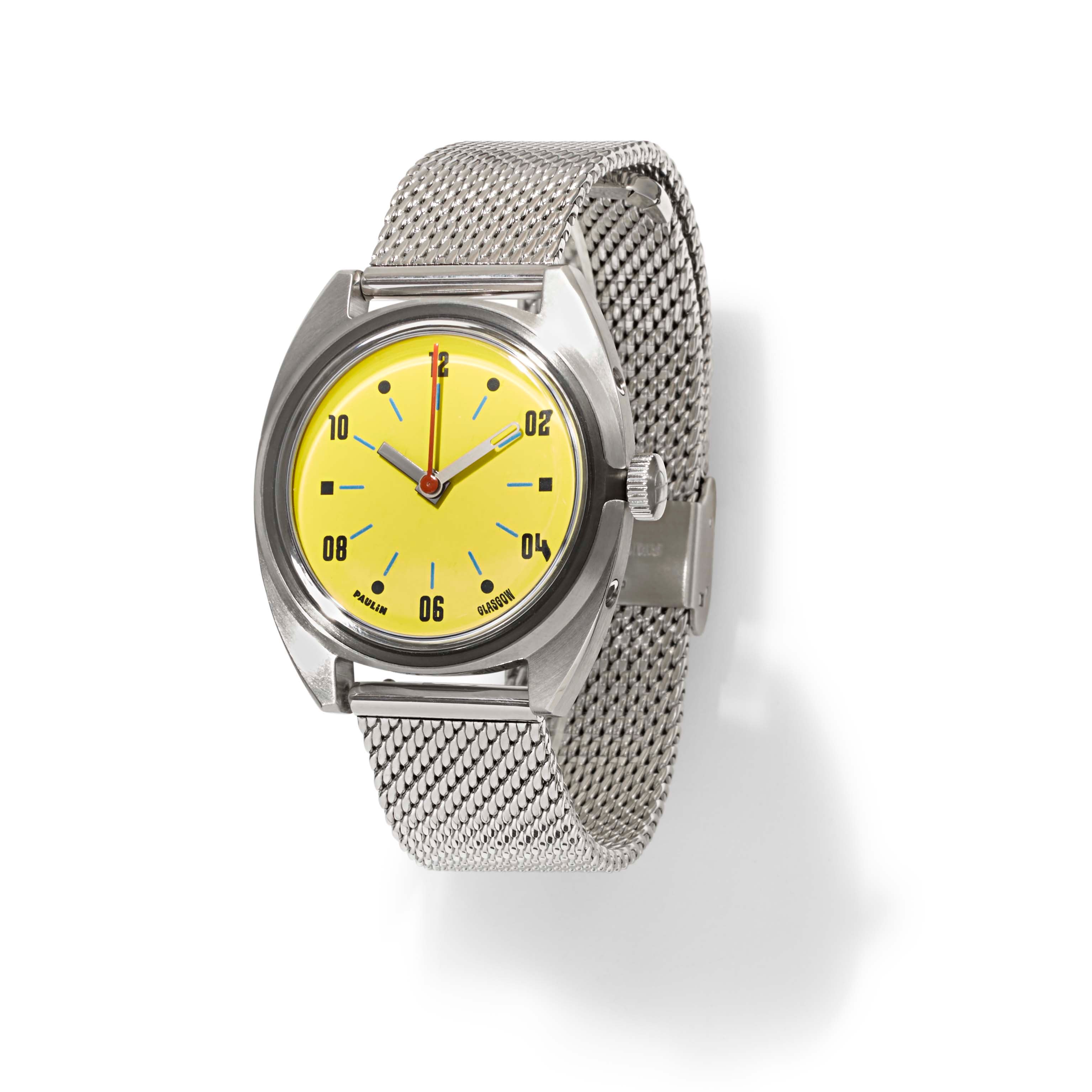 Paulin Modul Yellow Quartz Watch - Swiss-Made, 35mm Steel Case