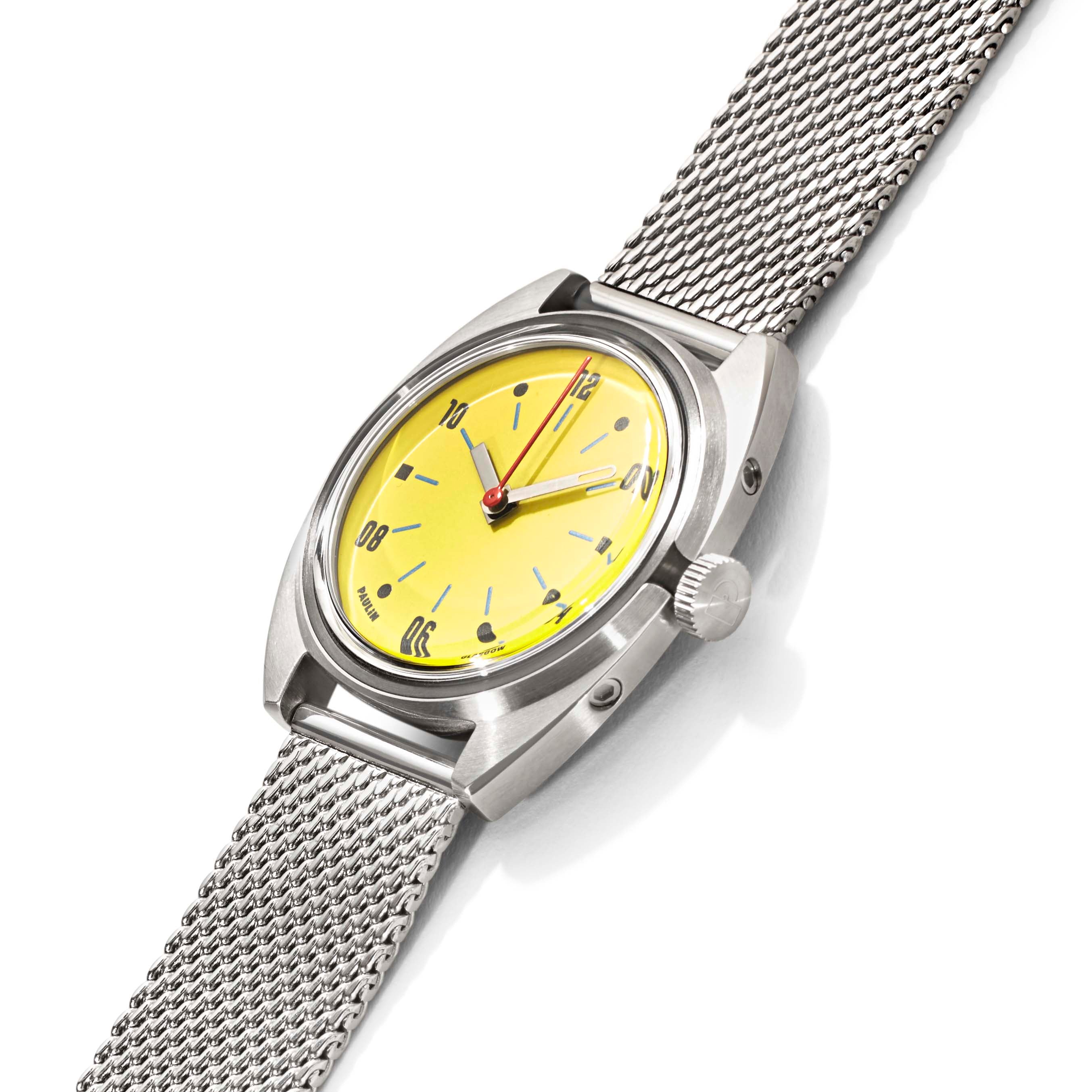 Paulin Modul Yellow Quartz Watch - Swiss-Made, 35mm Steel Case