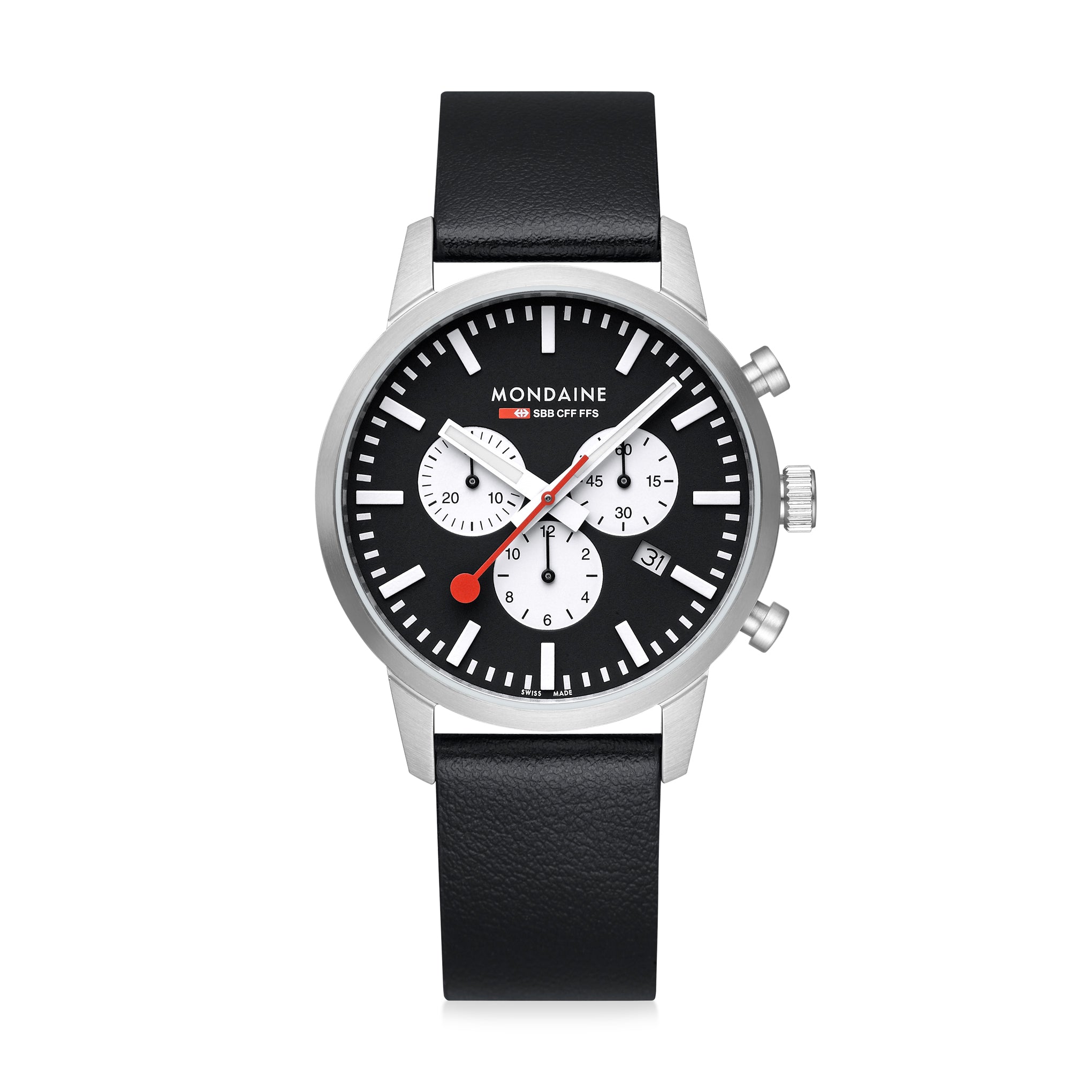 Mondaine Neo Chronograph Watch with Vegan Leather Strap