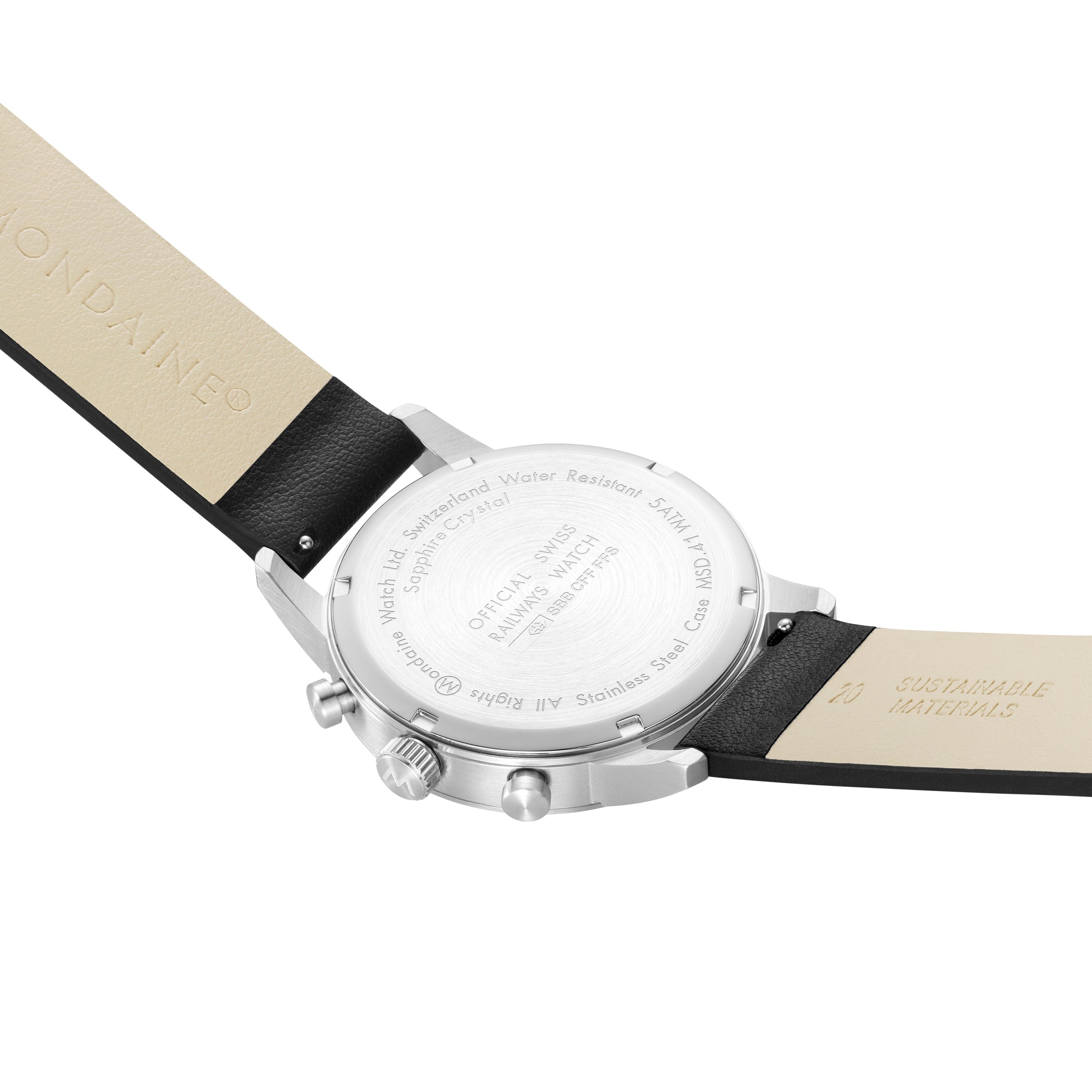 Mondaine Neo Chronograph Watch with Vegan Leather Strap