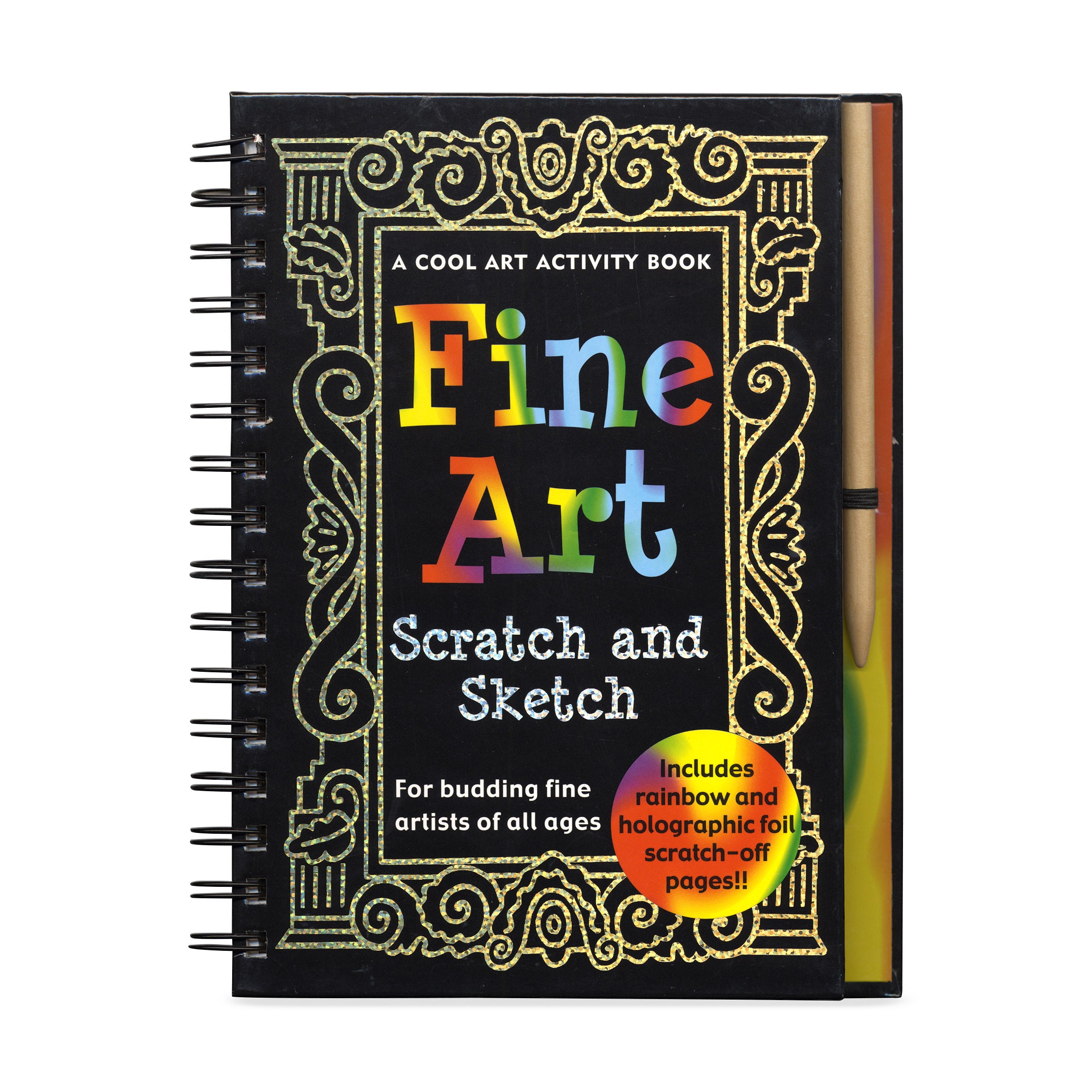 Fine Art Scratch & Sketch Book with Wooden Stylus for Kids & Adults