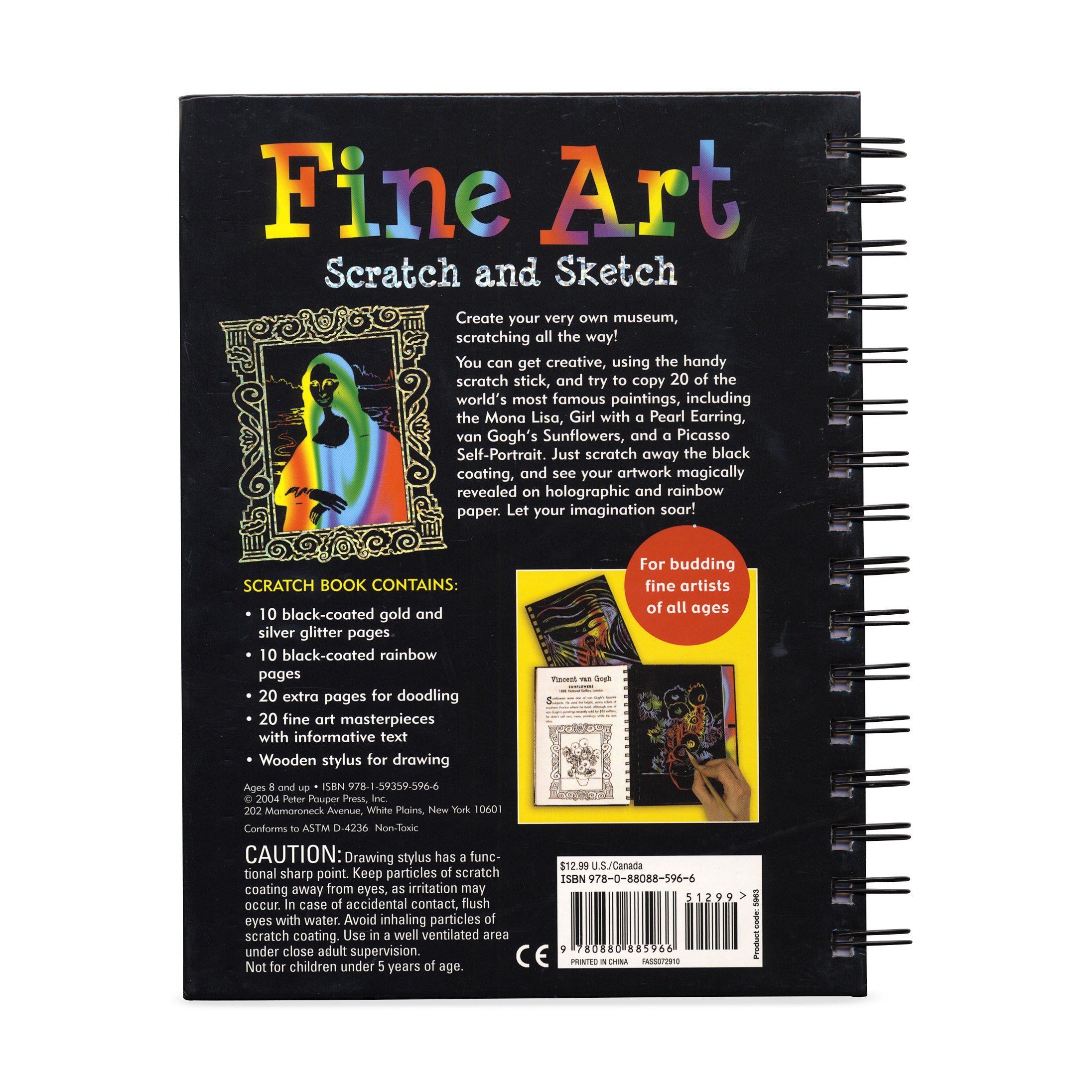 Fine Art Scratch & Sketch Book with Wooden Stylus for Kids & Adults