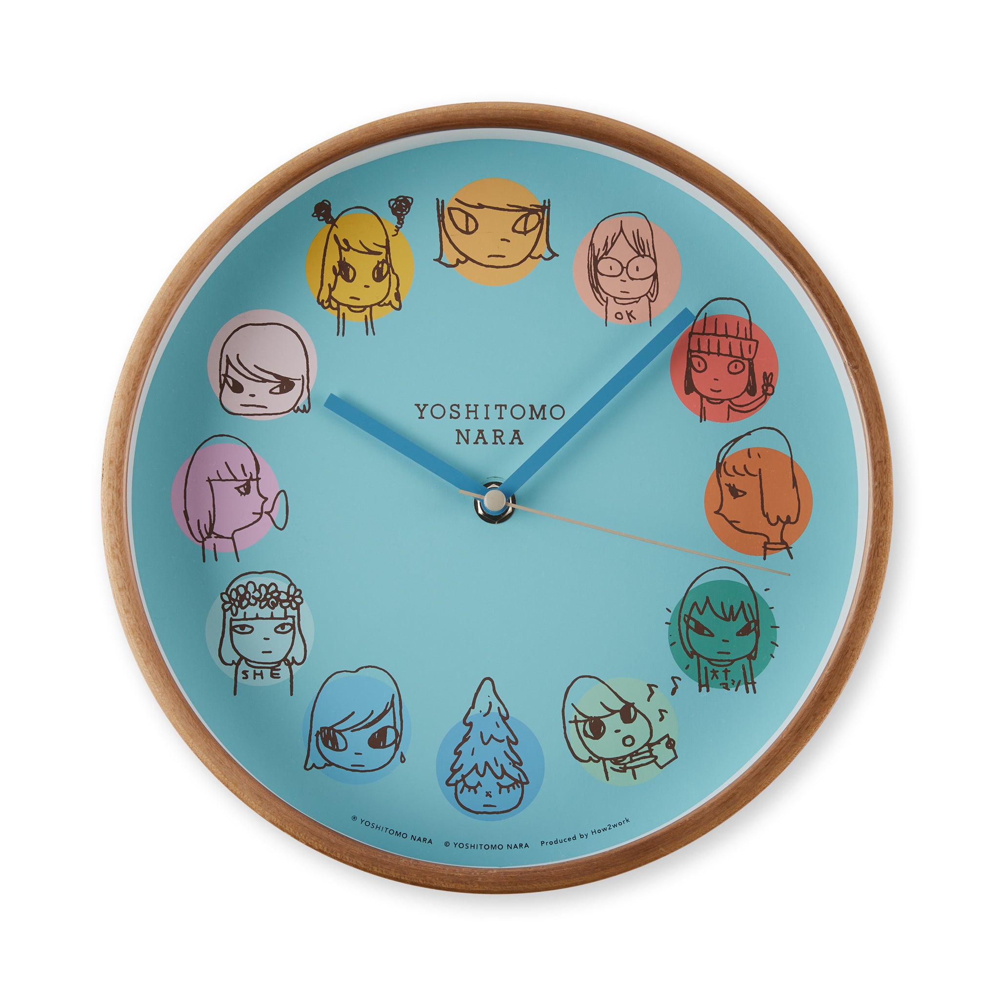 Yoshitomo Nara Y.N. Art Wall Clock with Screenprinted Faces
