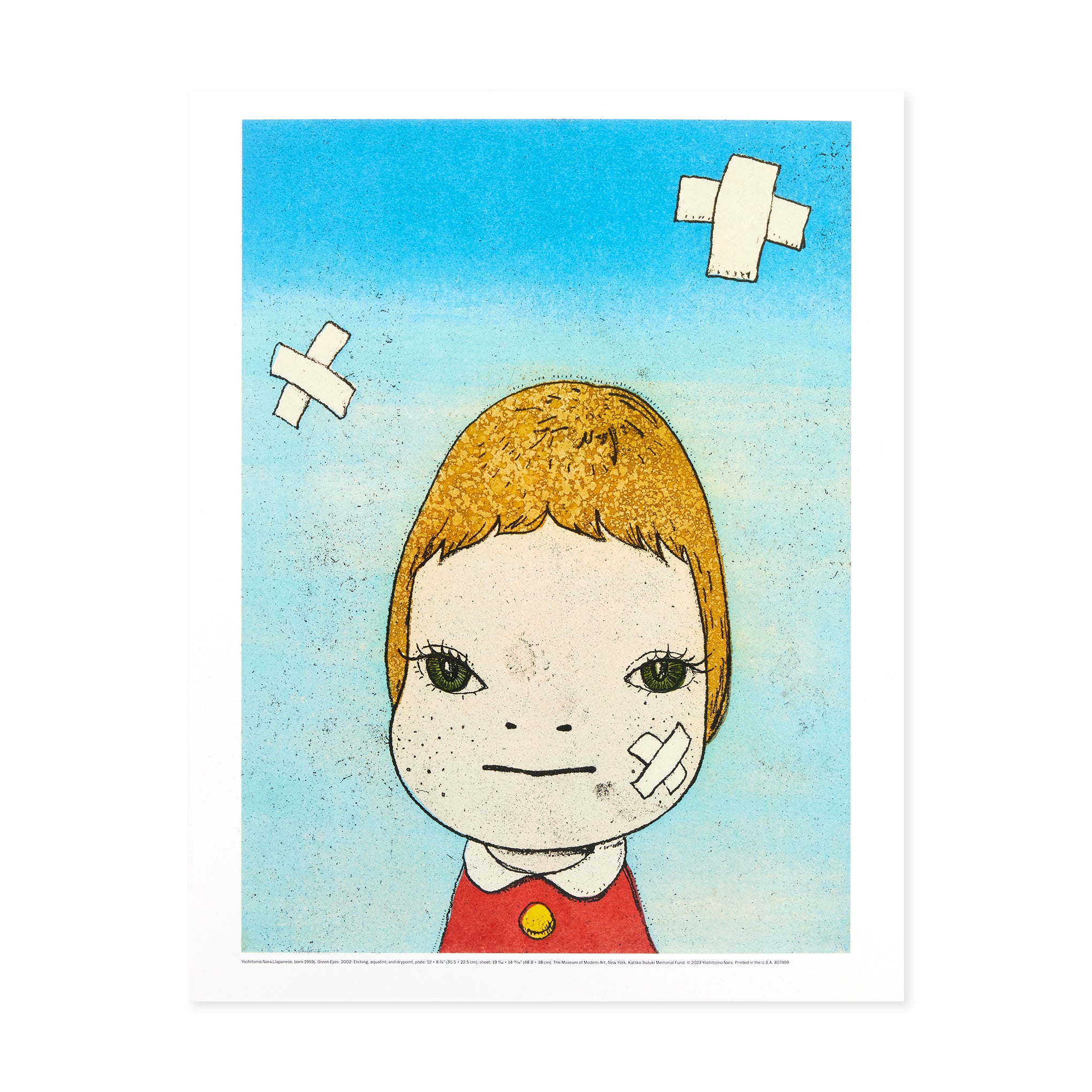 Yoshitomo Nara Green Eyes Art Print Poster 14x11"