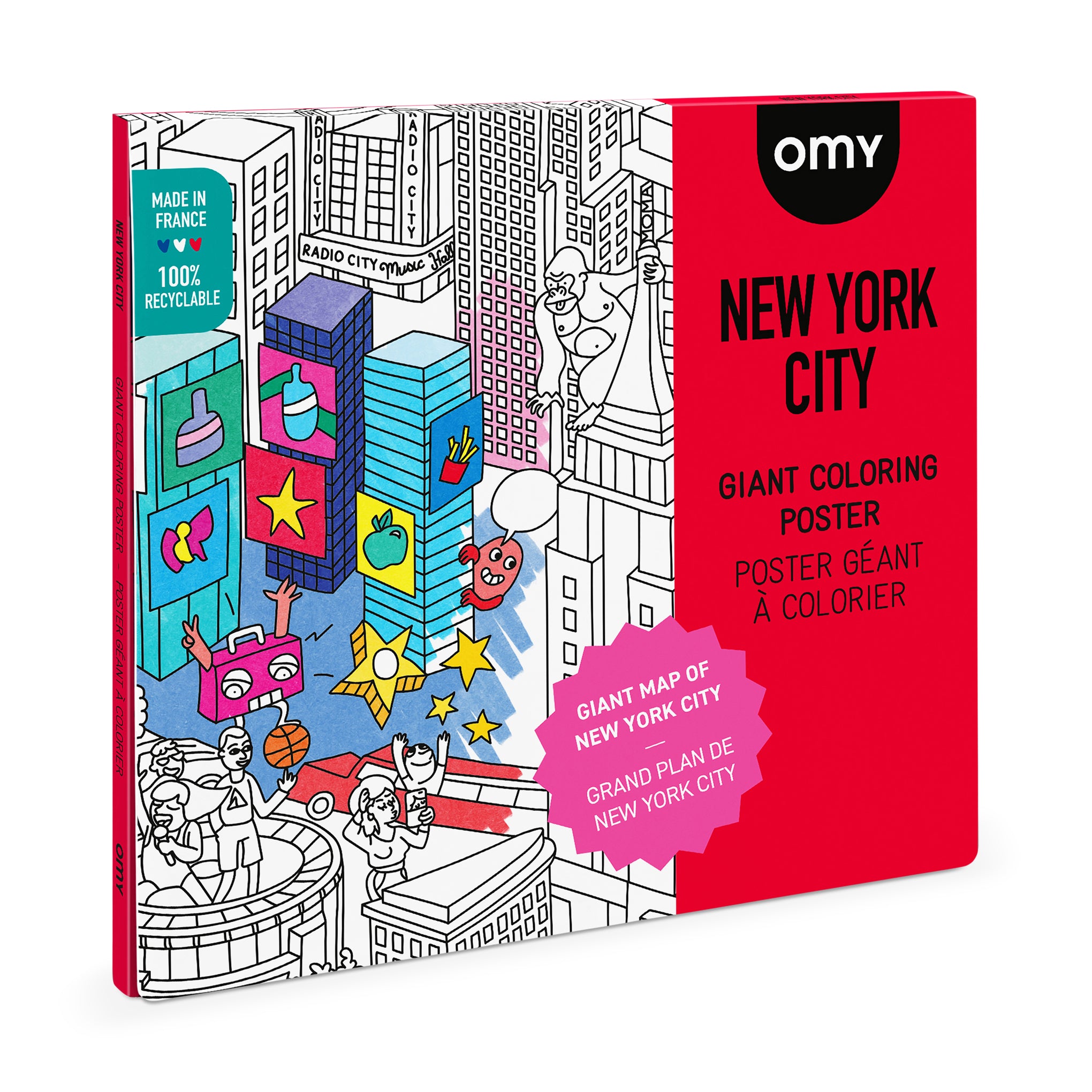 NYC Coloring Poster for Kids & Adults - Giant Omy Wall Art