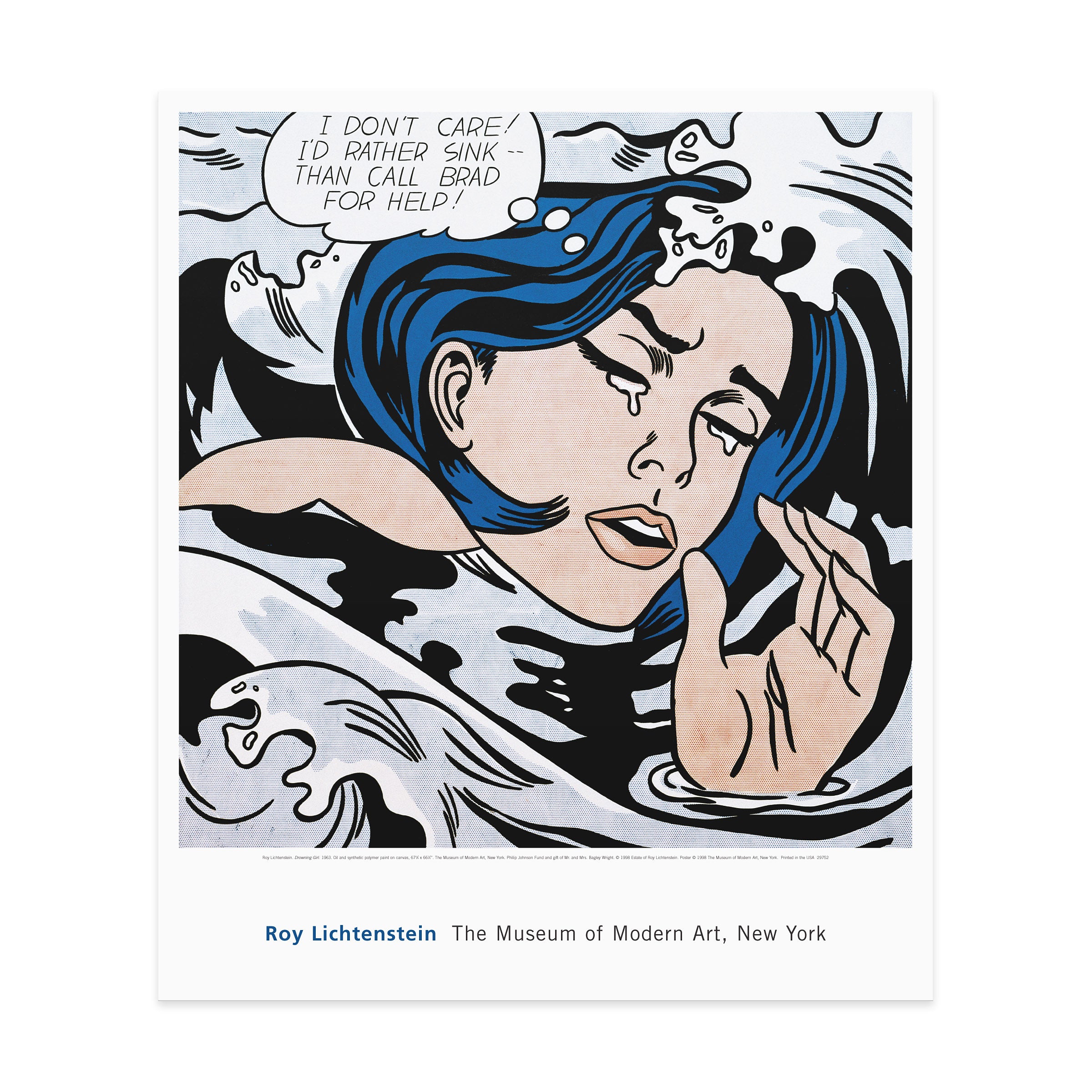 Roy Lichtenstein Drowning Girl Poster Art Print