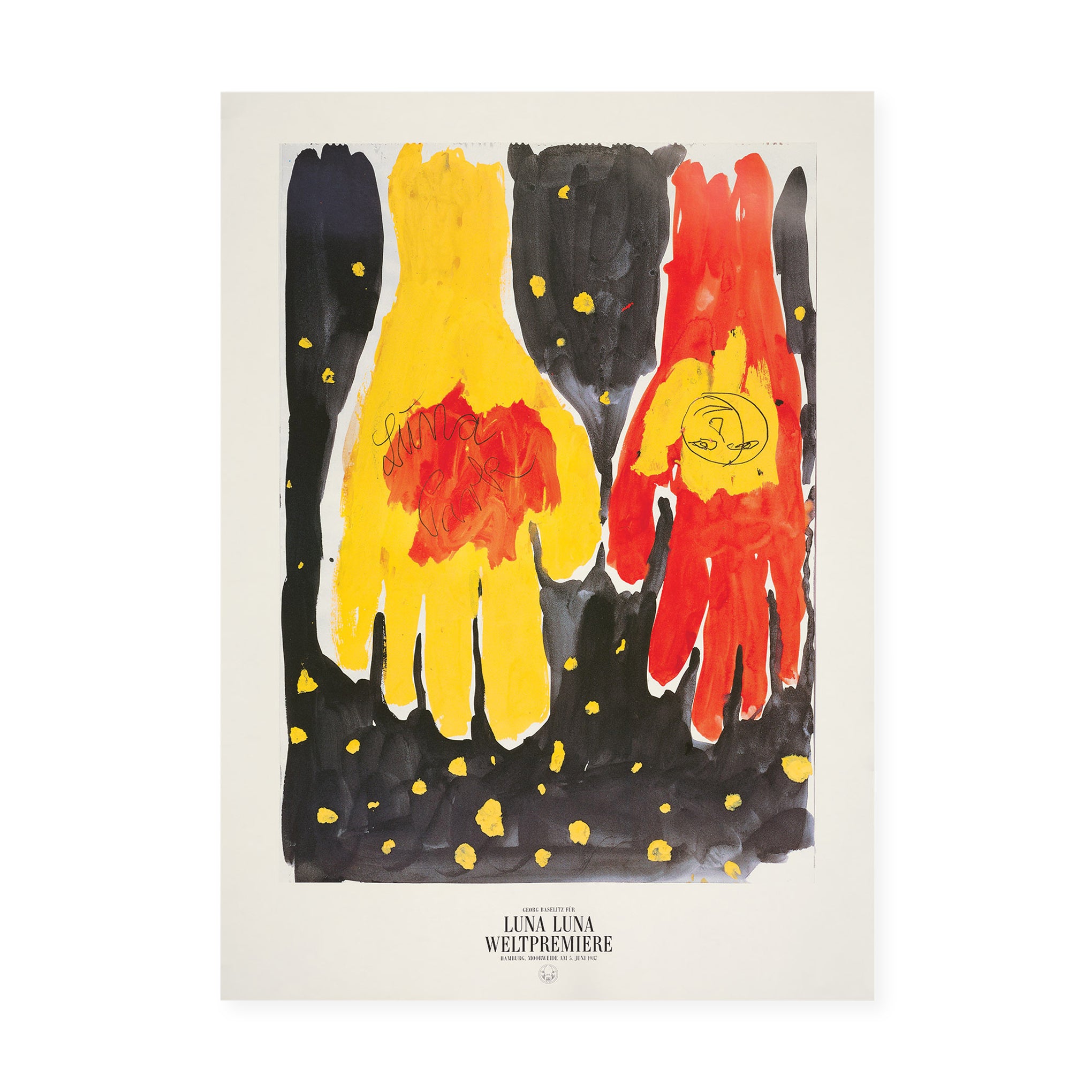 Vintage Georg Baselitz Luna Luna Art Poster 33x23 Unframed