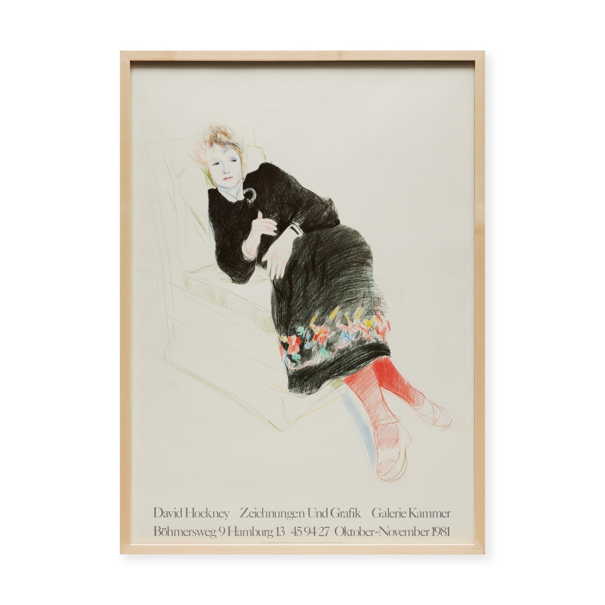 David Hockney Framed Art Poster 1981 Hamburg Exhibition