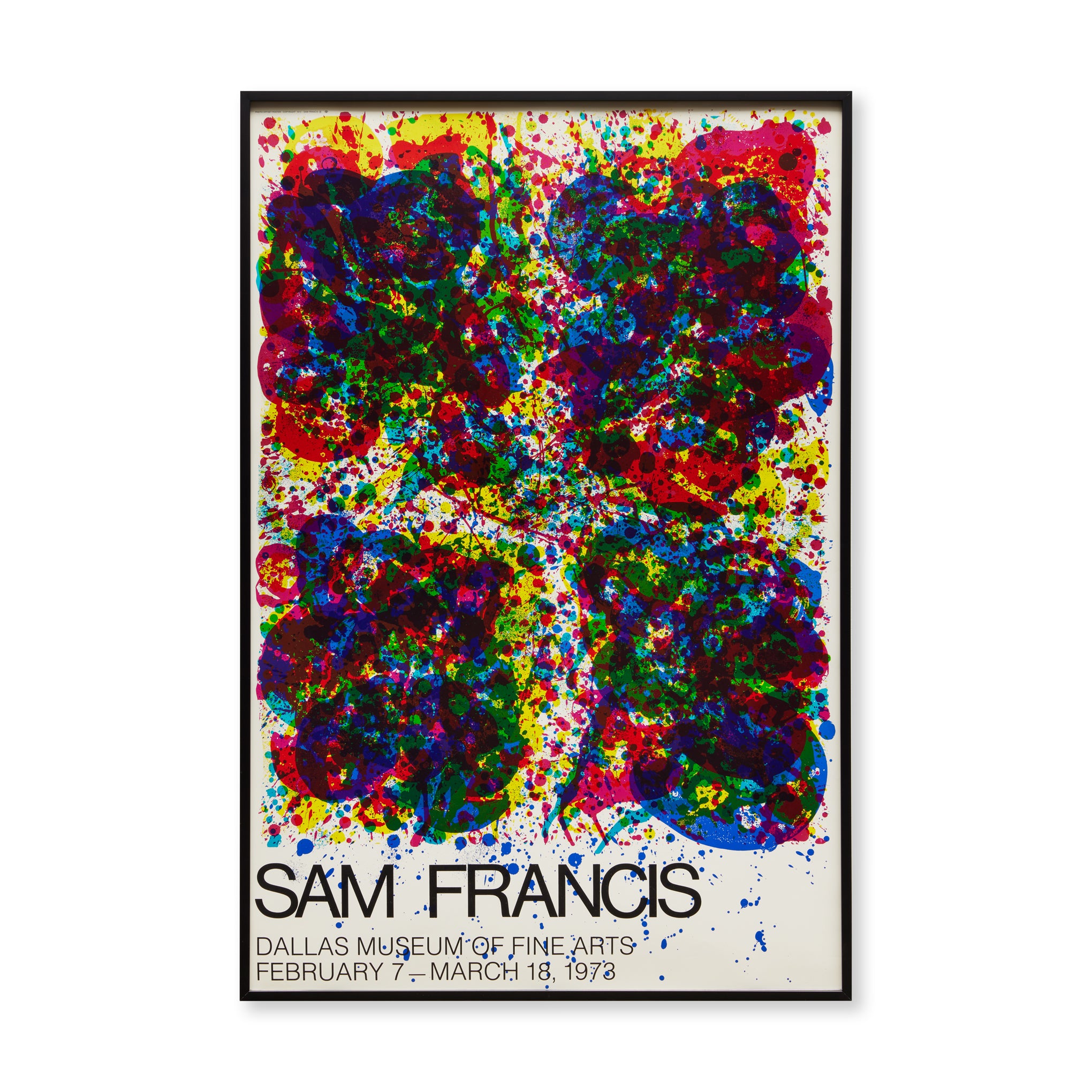 Sam Francis 1973 Exhibition Poster Framed Vintage Art