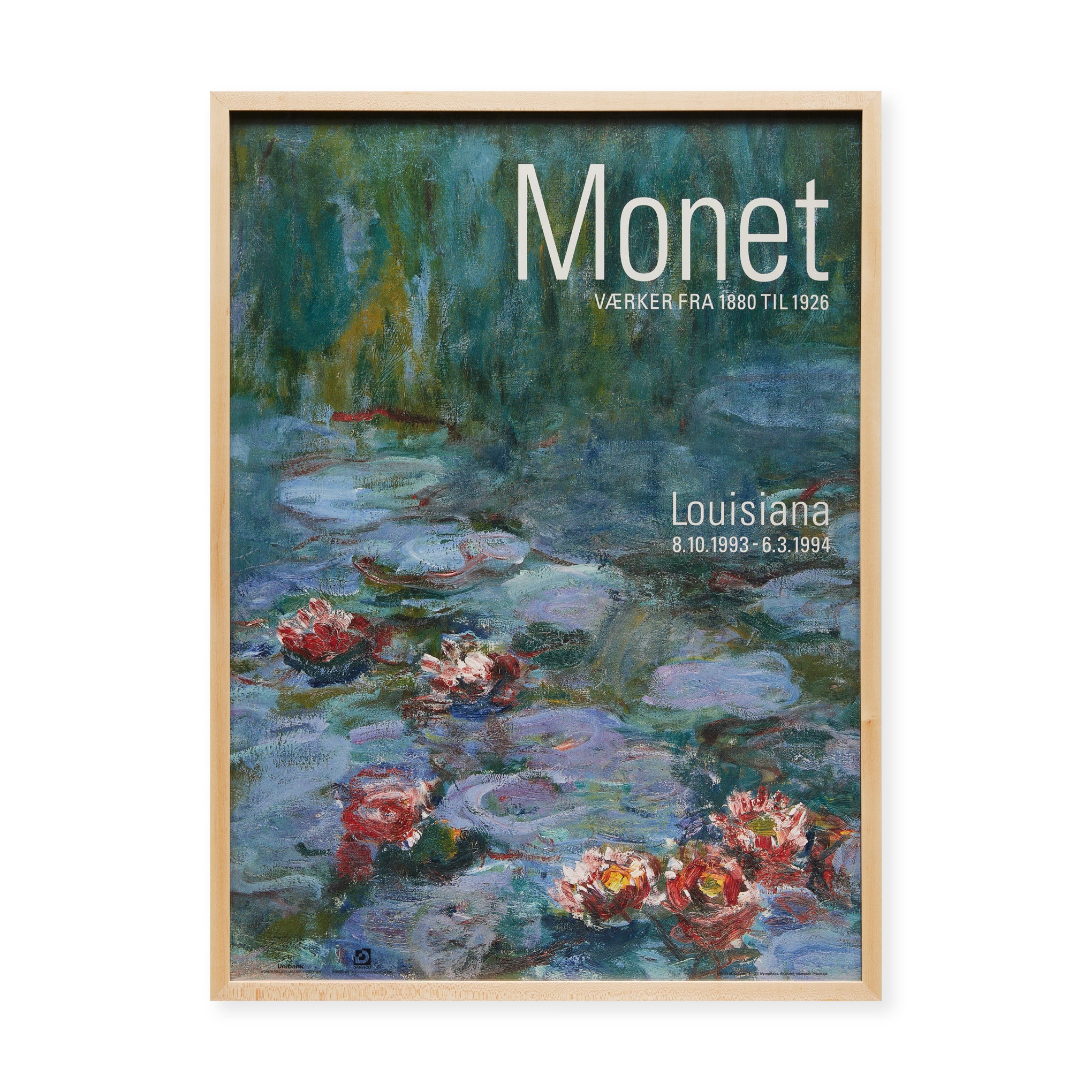 Vintage Claude Monet Framed Poster - Louisiana Museum Exhibition 1993-1994