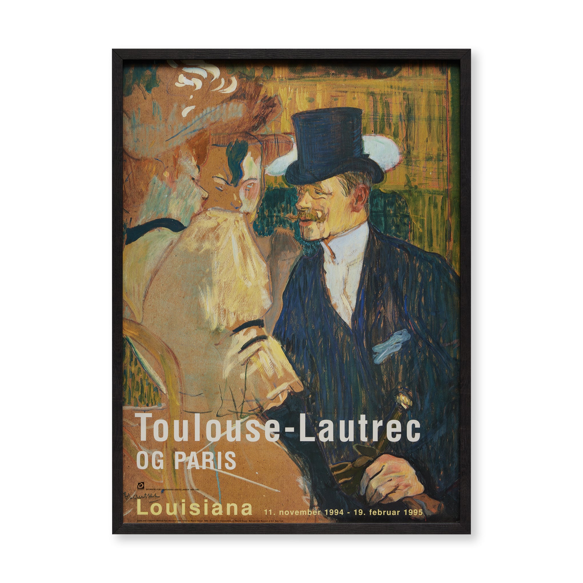 Vintage Toulouse-Lautrec Exhibition Poster Framed 1994–1995