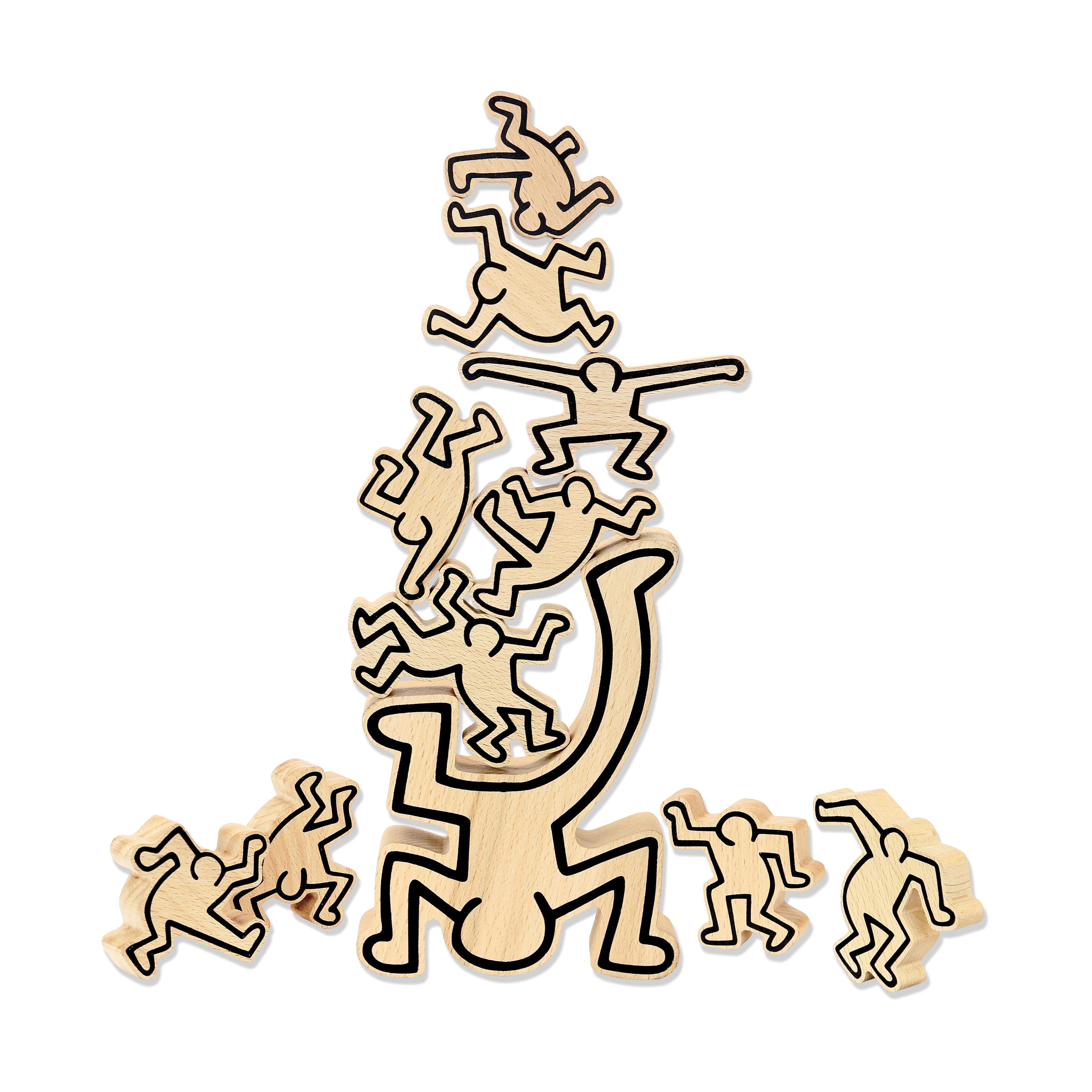 Keith Haring Wooden Stacking Game for Kids Ages 3+
