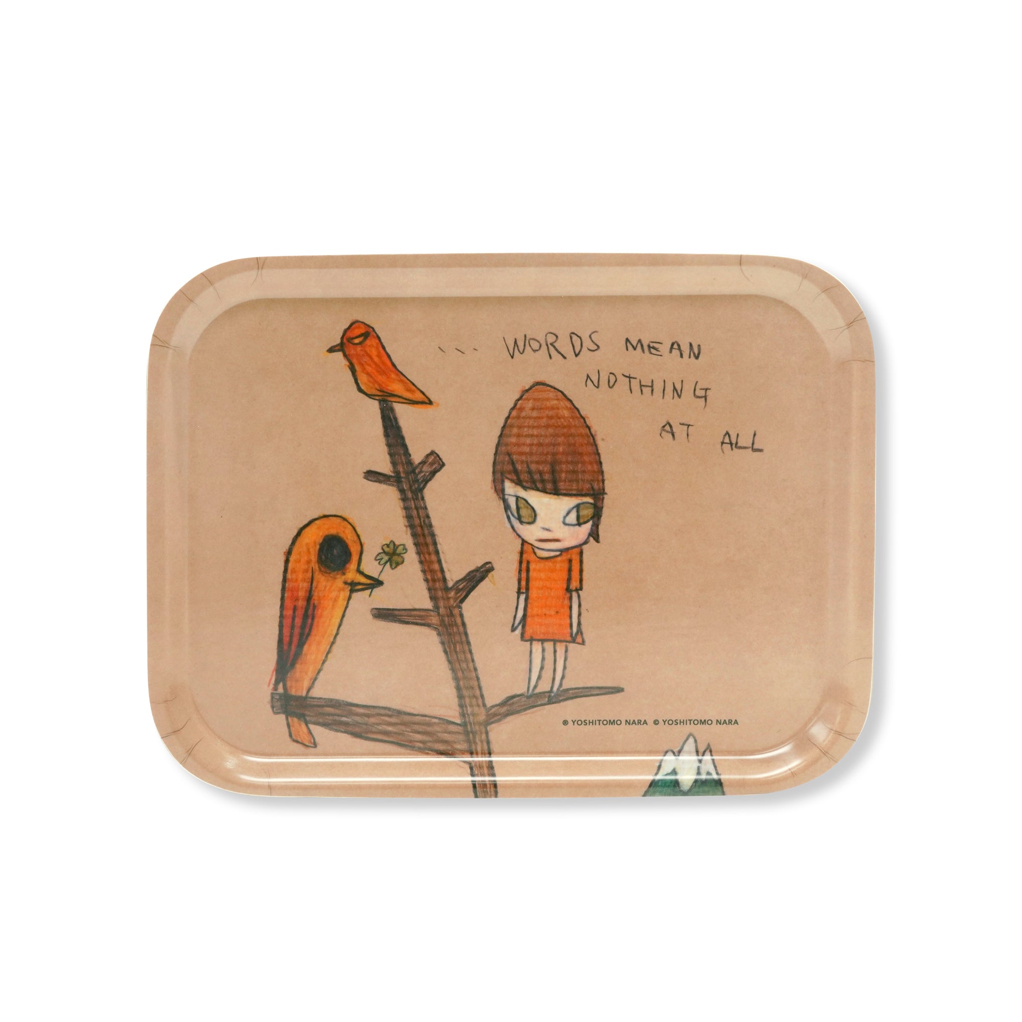 Yoshitomo Nara Art Tray - Birch Wood Coffee Table Decor