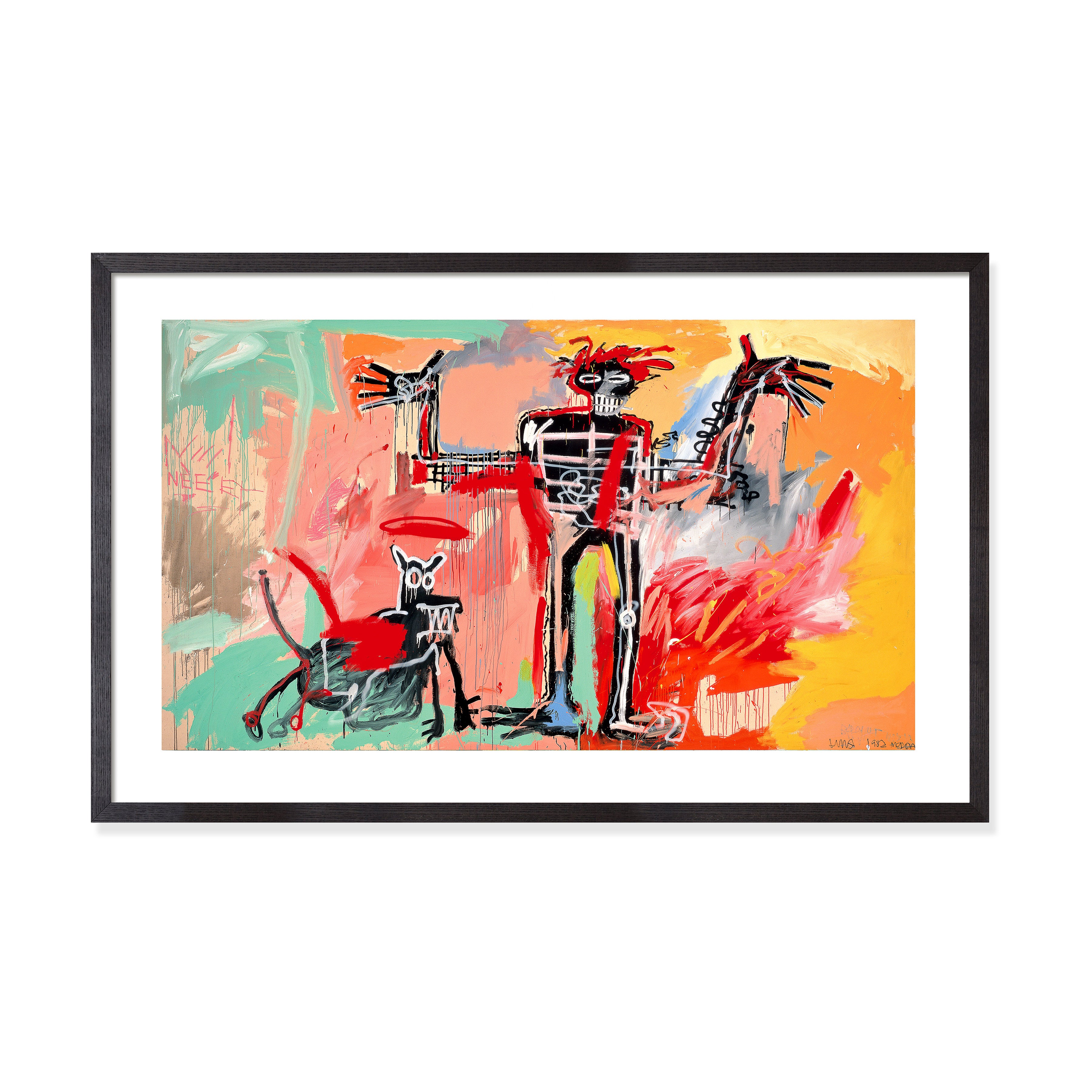 Basquiat Boy and Dog in a Johnnypump Framed Art Print