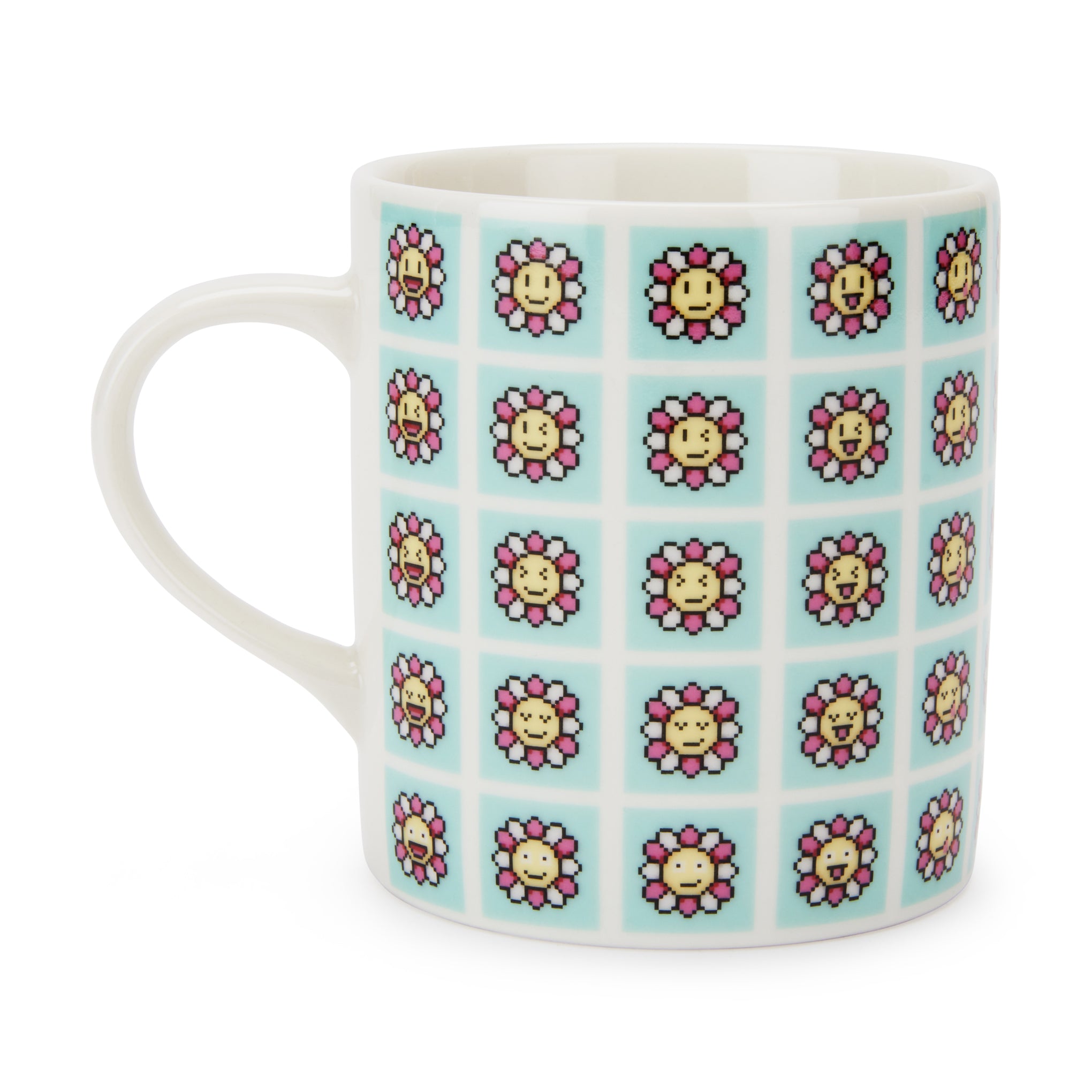 Takashi Murakami Flower Ceramic Coffee Mug - Blue 6.8oz