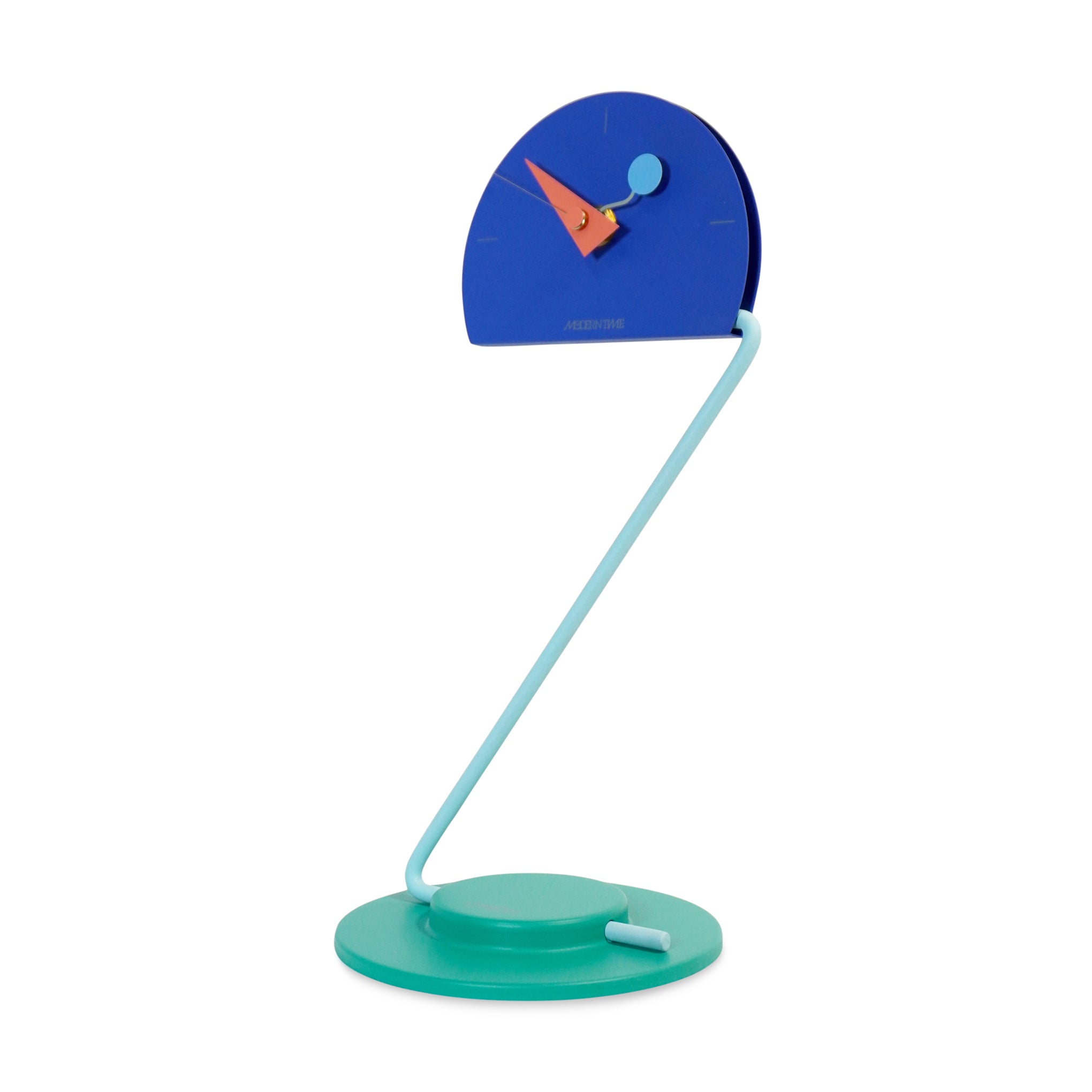 Nicolai Canetti Peacock Desk Clock - Blue Memphis Design