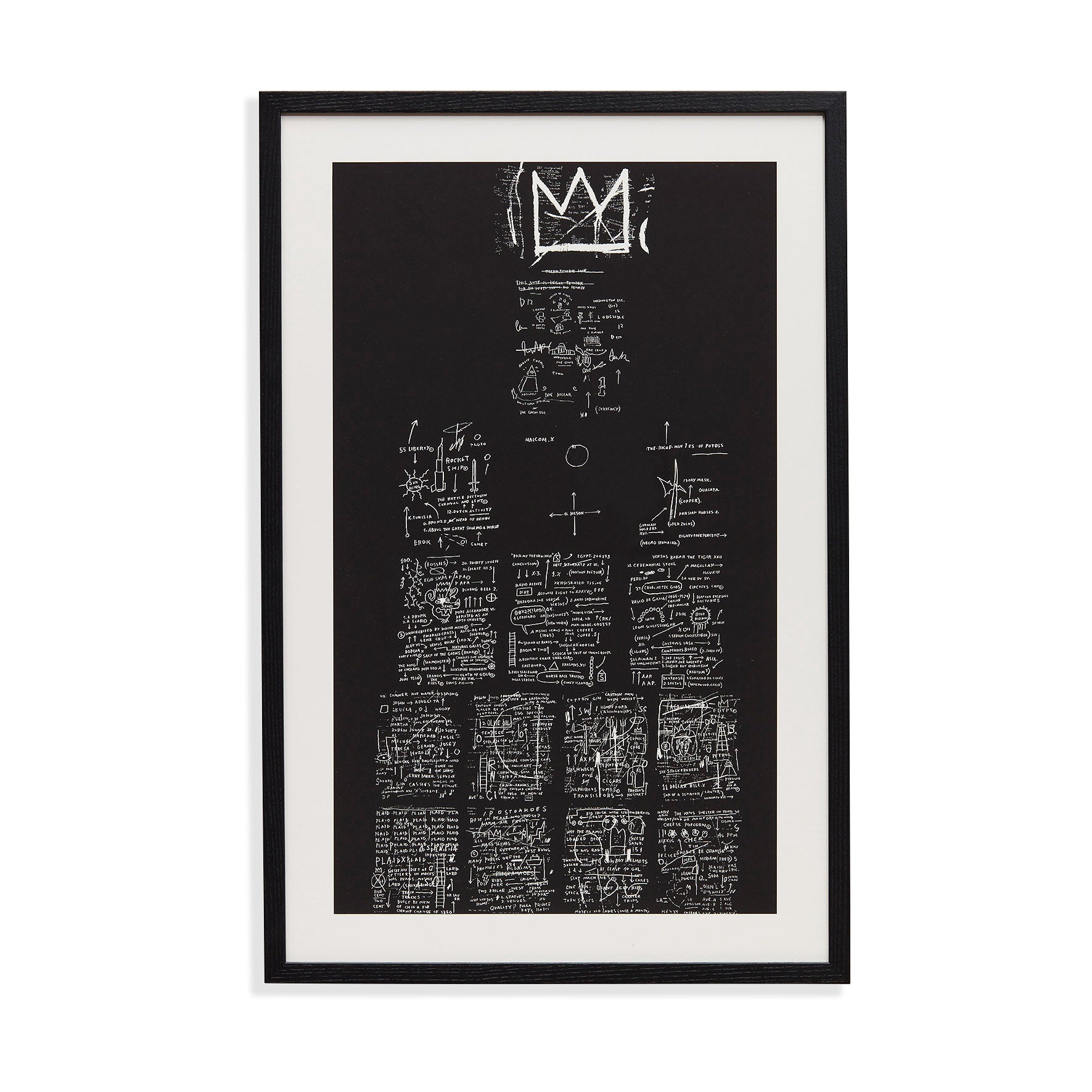 Jean-Michel Basquiat Tuxedo Art Print Framed in Black Ash