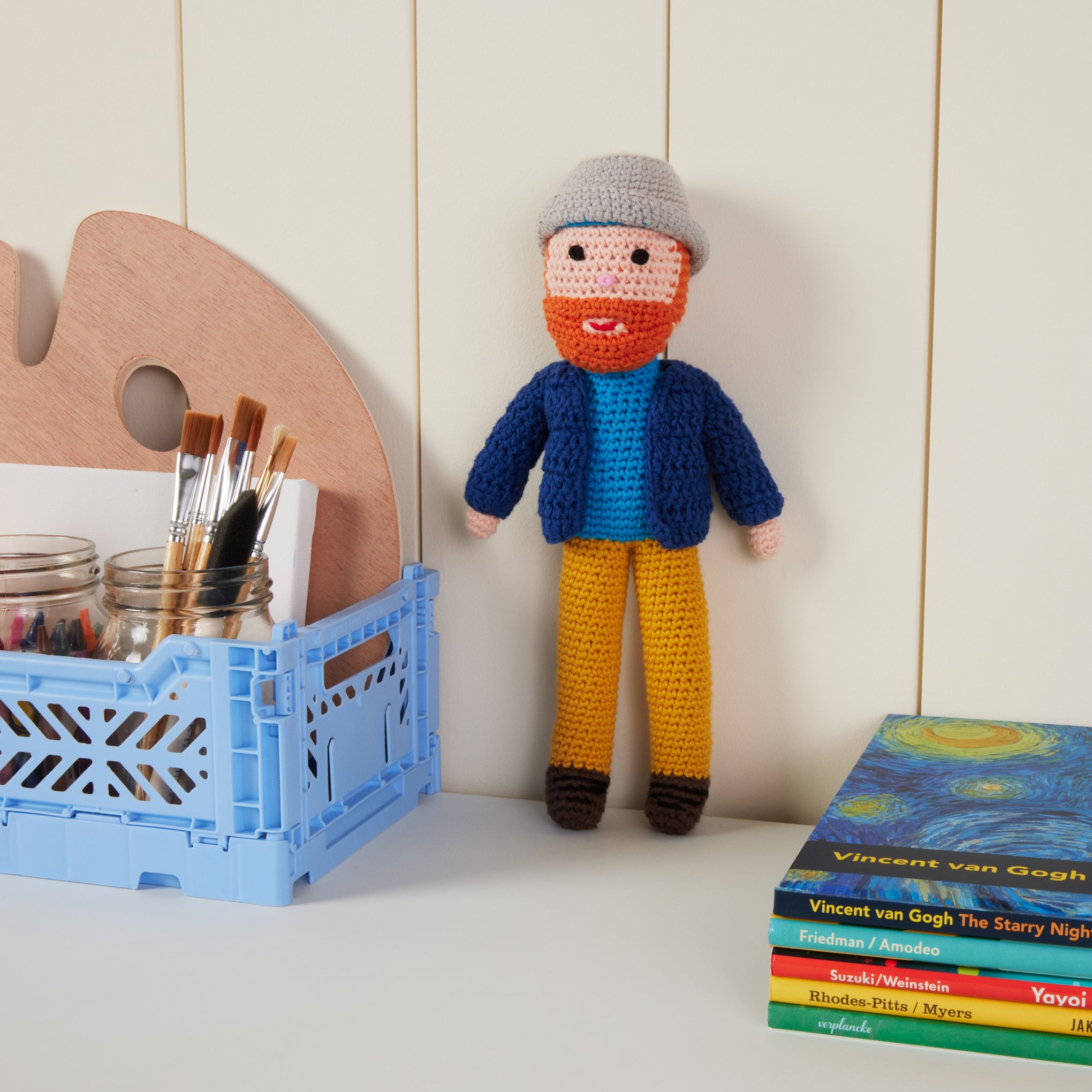 Handmade Vincent van Gogh Crochet Doll – Fair Trade Cotton Artist Gift