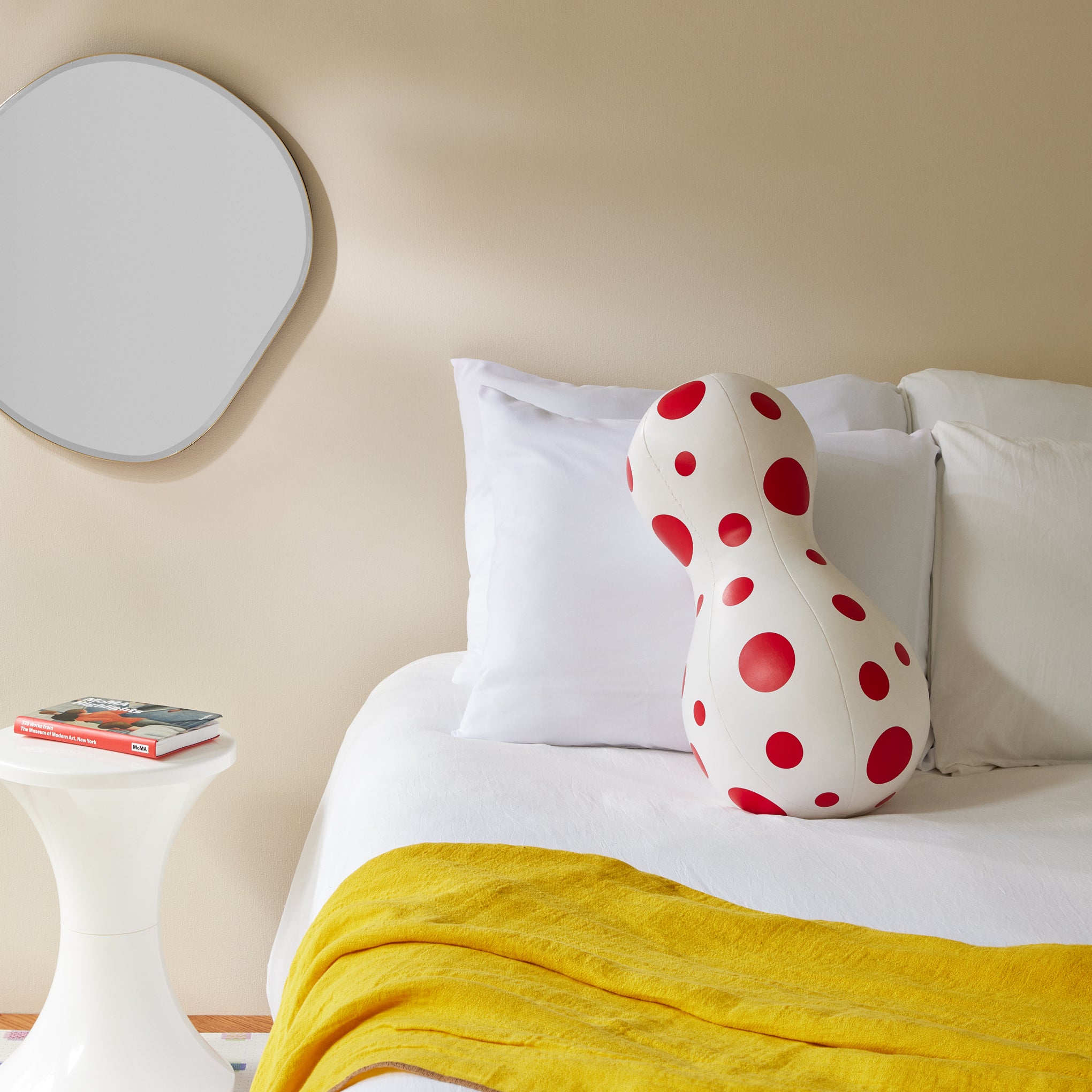 Yayoi Kusama Polka Dot Plush Balloon Sculpture - White