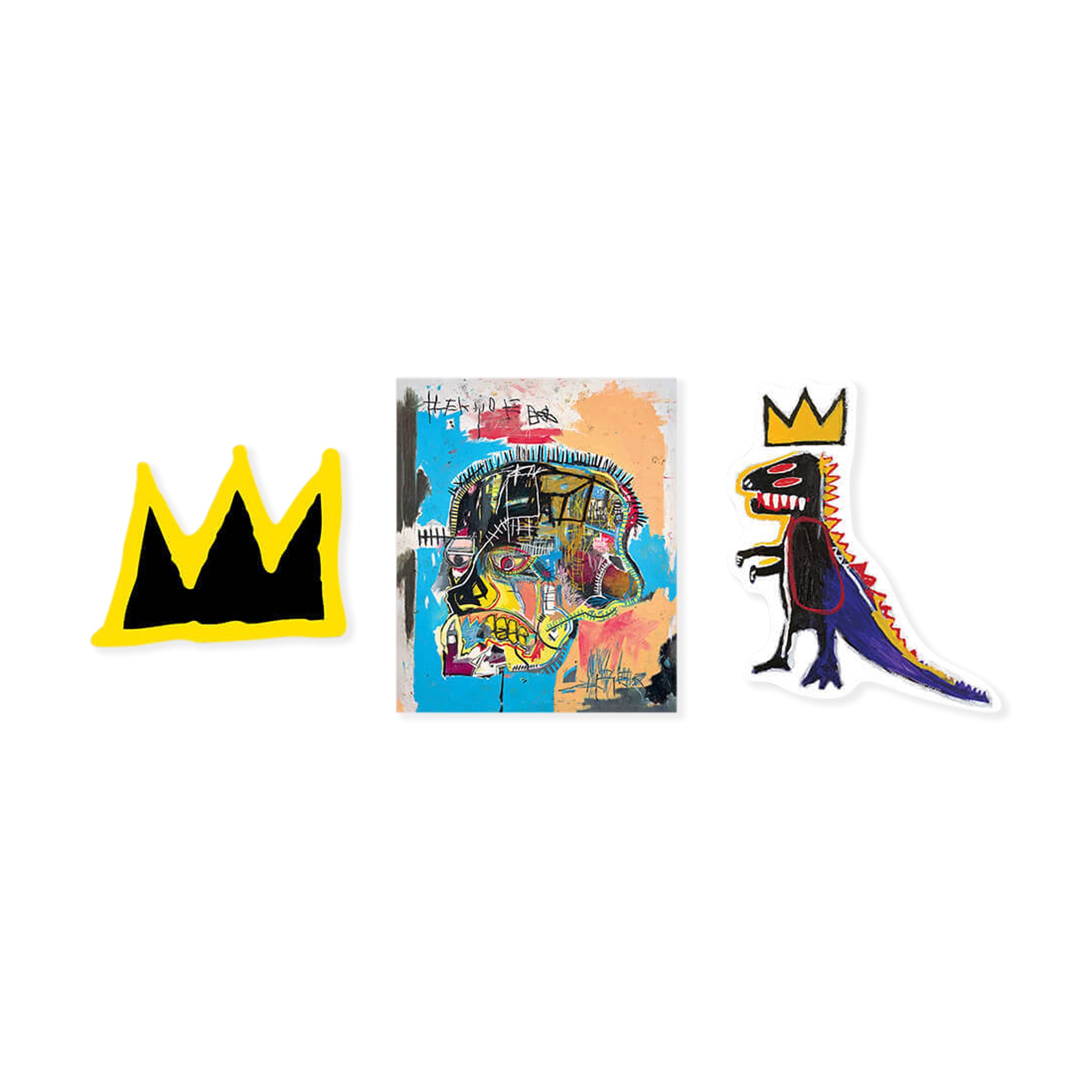 Jean-Michel Basquiat Art Stickers - Set of 3 Premium Vinyl Decals
